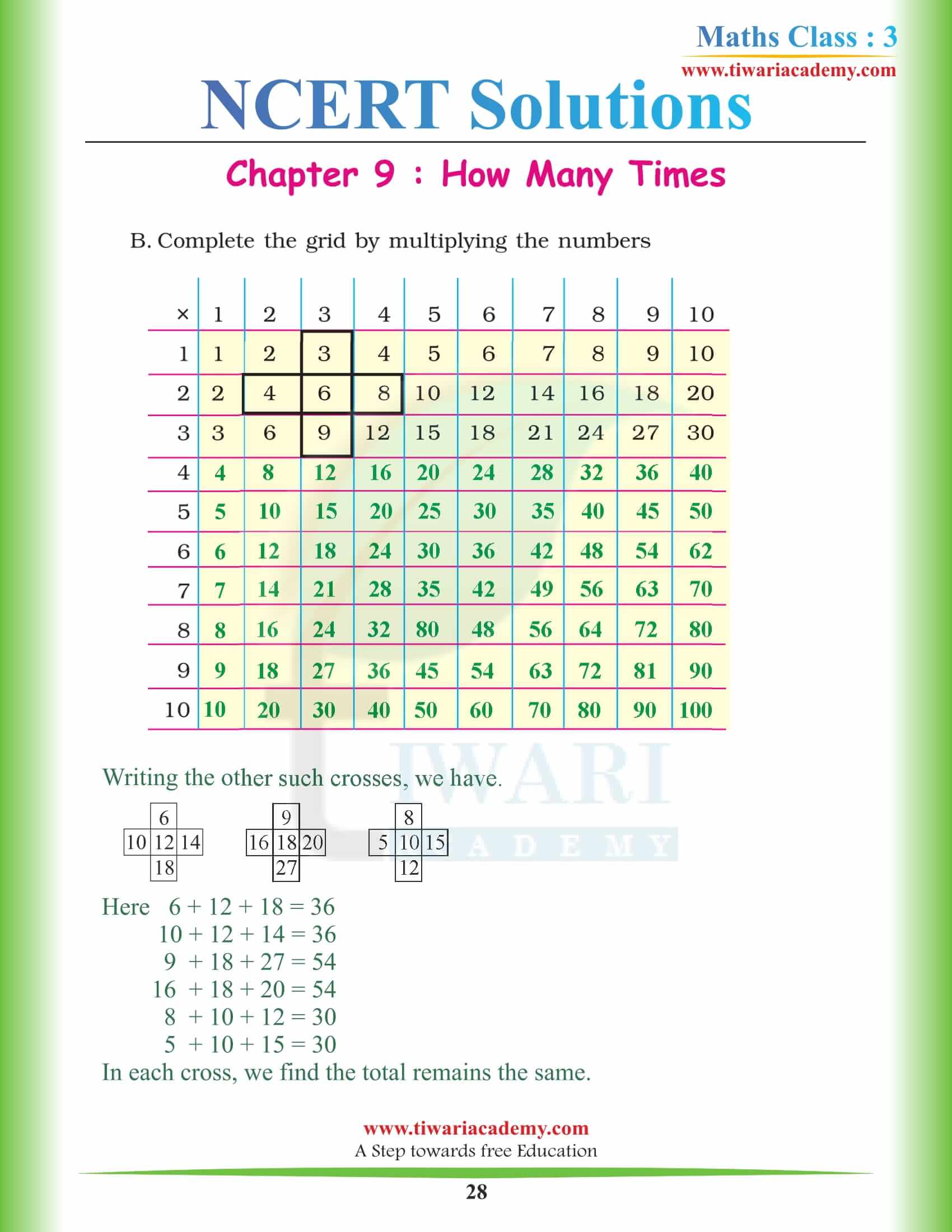 3rd Maths NCERT Chapter 9 Solutions pdf