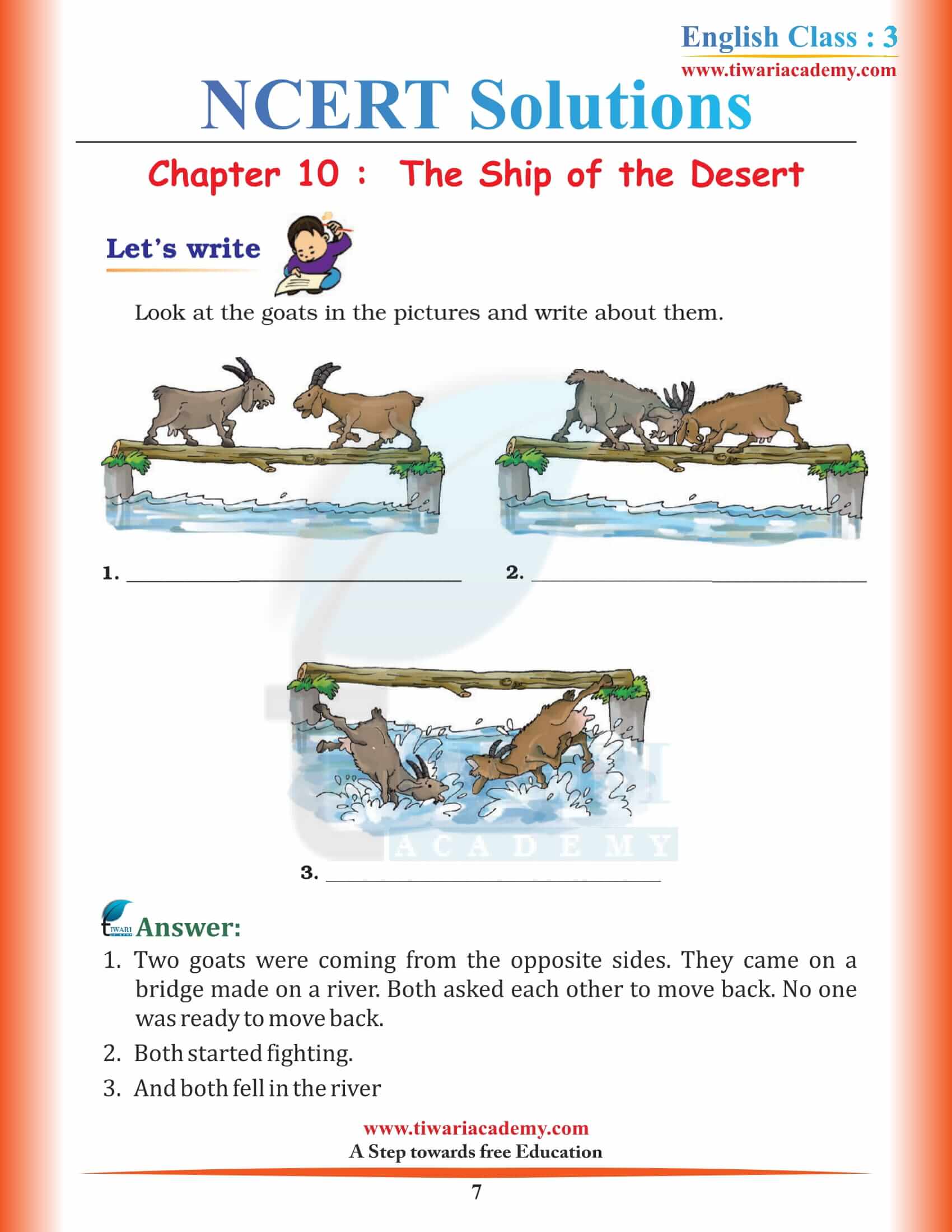 Class 3 English Unit 10 Answers