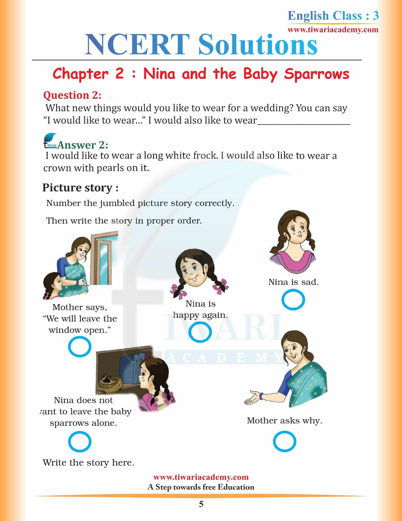 NCERT Solutions for Class 3 English Unit 2