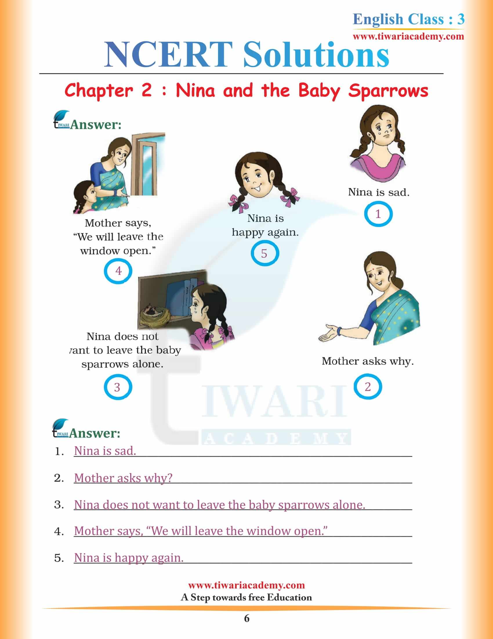 Class 3 English Unit 2 NCERT Solutions