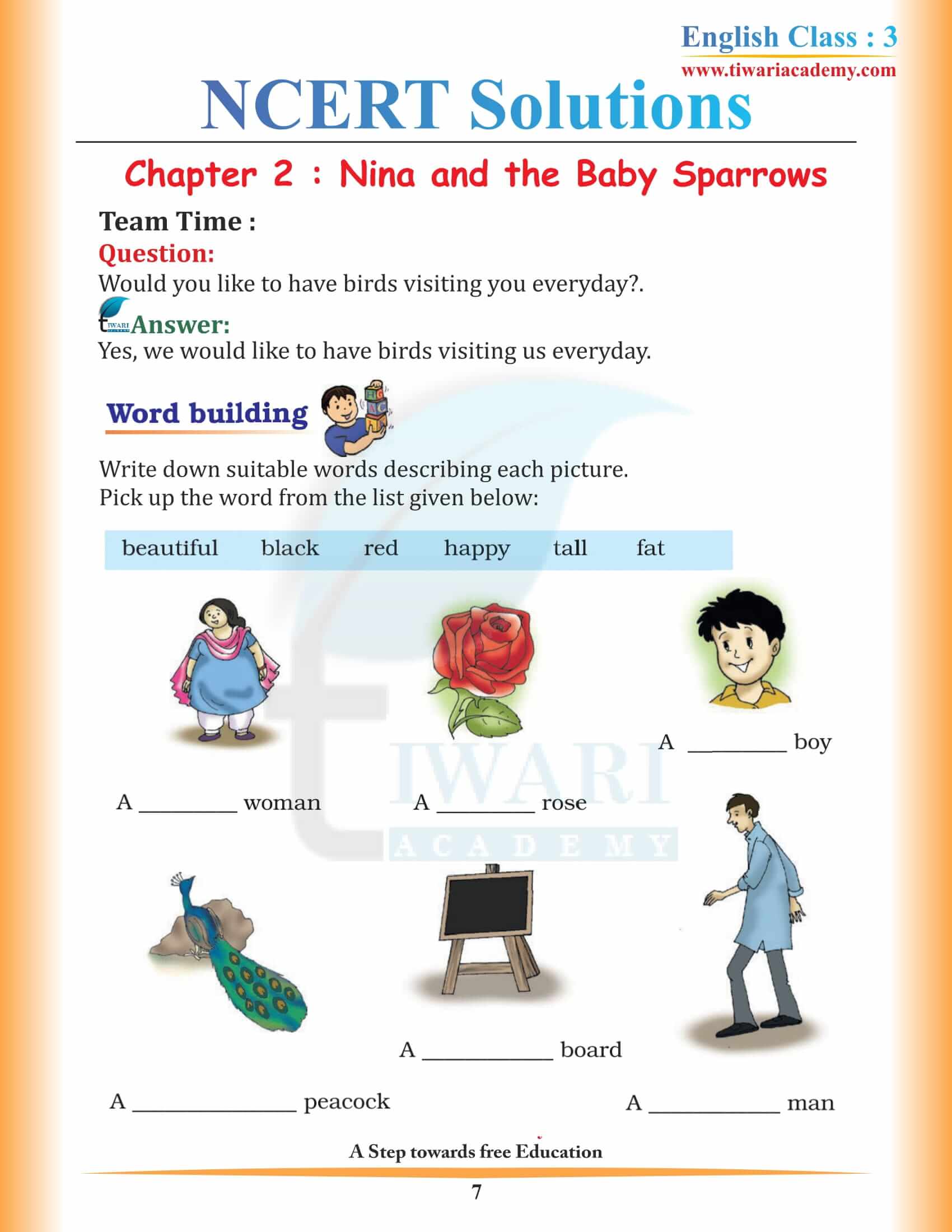 Class 3 NCERT English Book Unit 2 Solutions