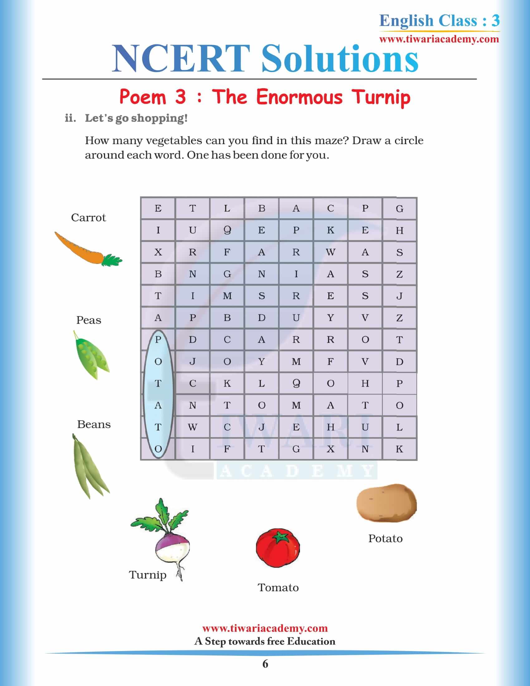 Class 3 English Unit 3 NCERT Solutions