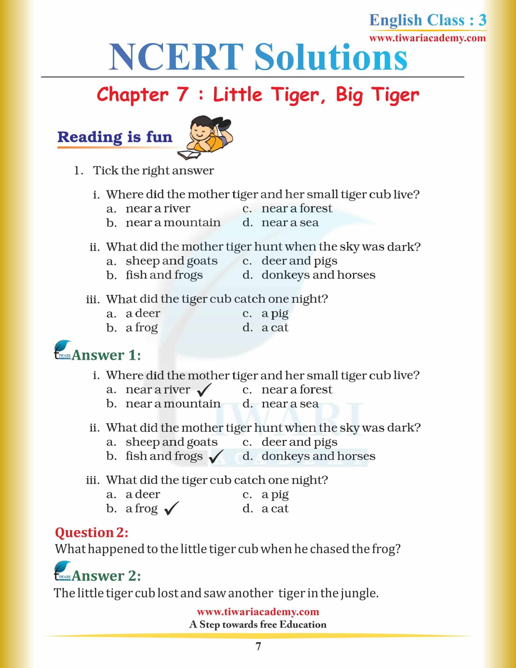 Class 3 NCERT English Book Unit 7