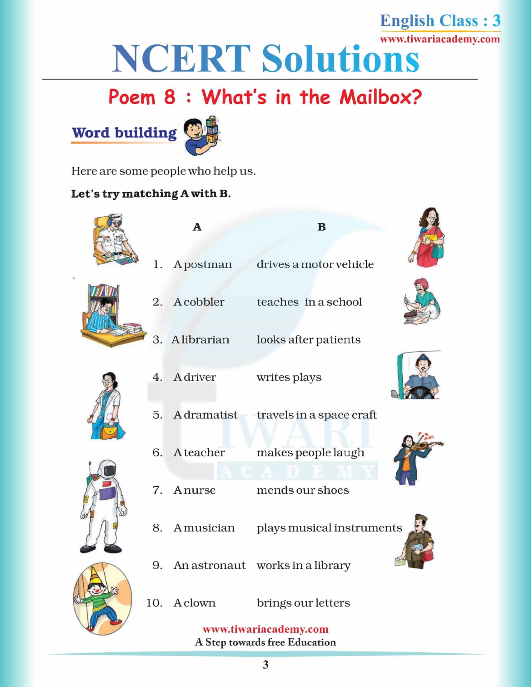 NCERT Solutions for Class 3 English Marigold 3 Unit 8