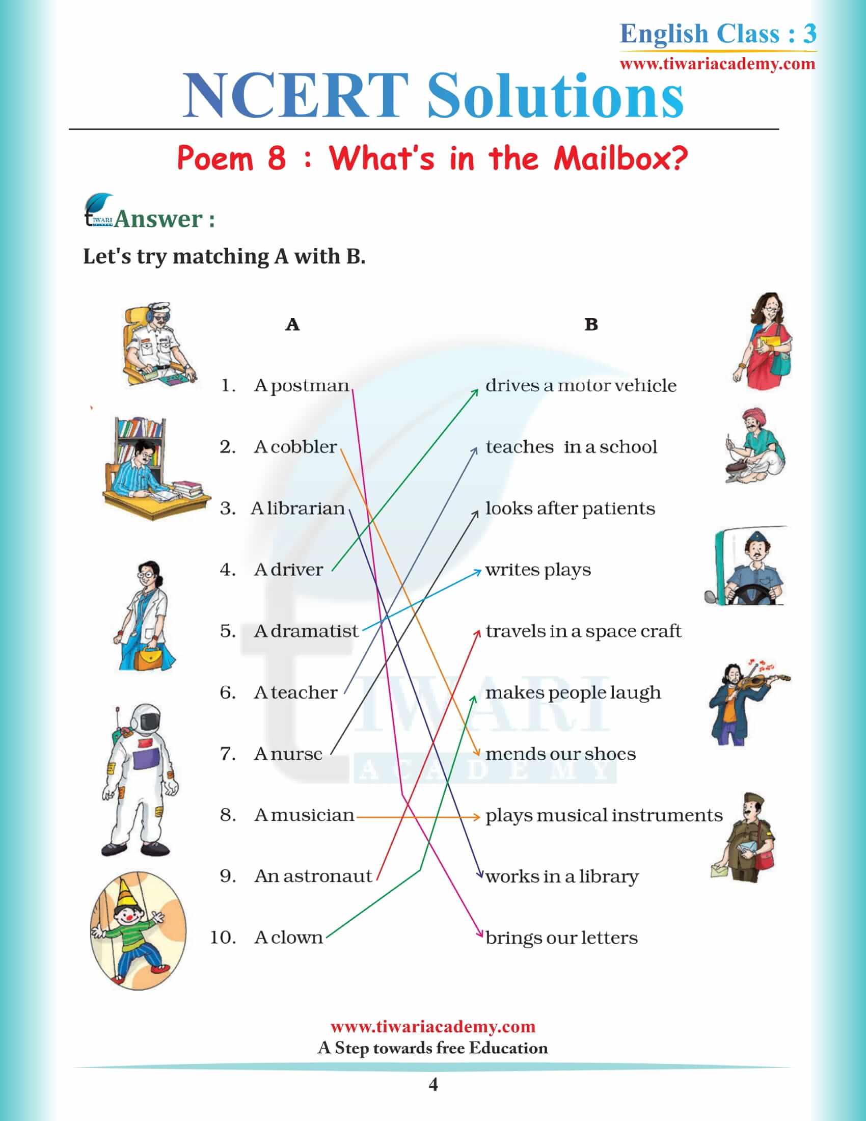 NCERT Solutions for Class 3 English Unit 8