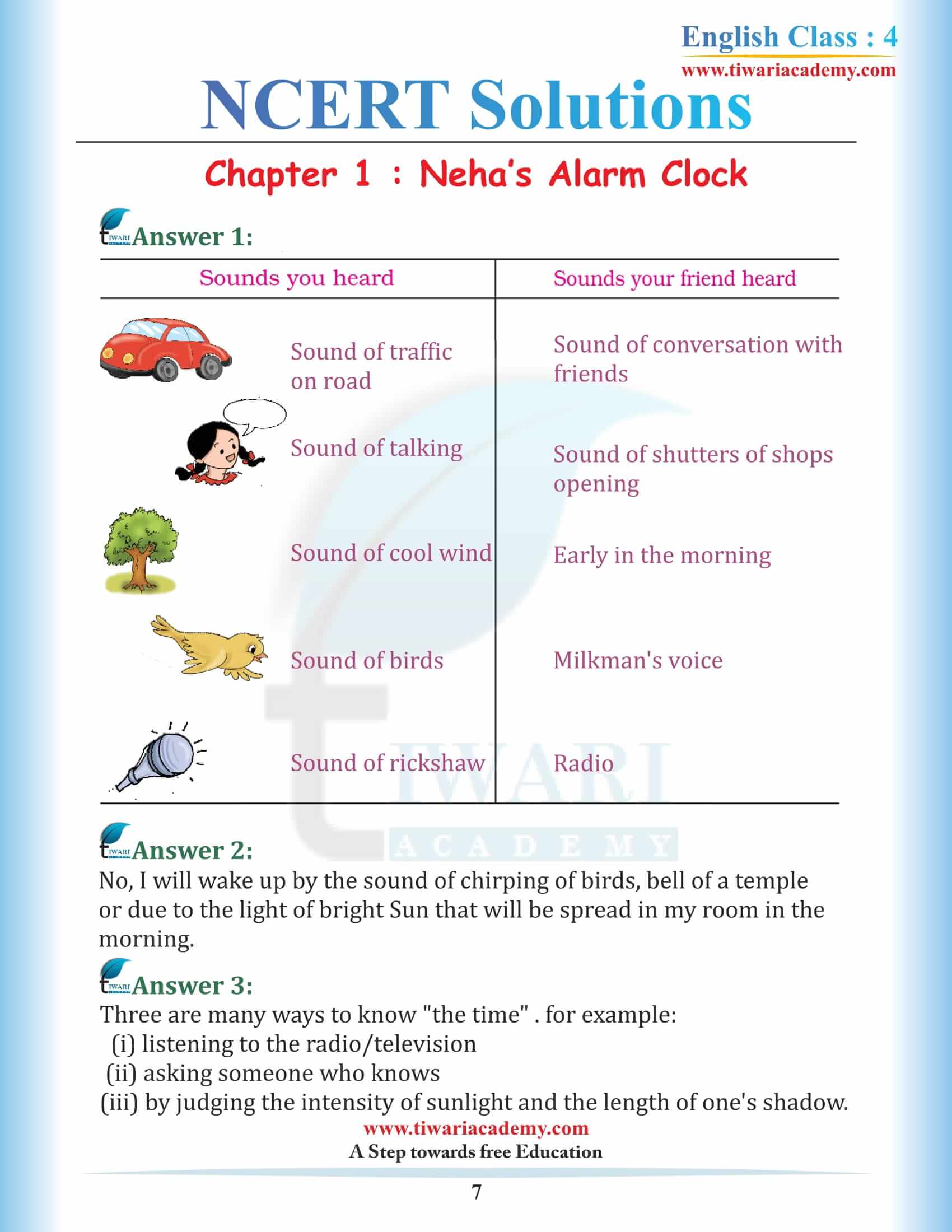 Class 4 English Unit 1 solutions
