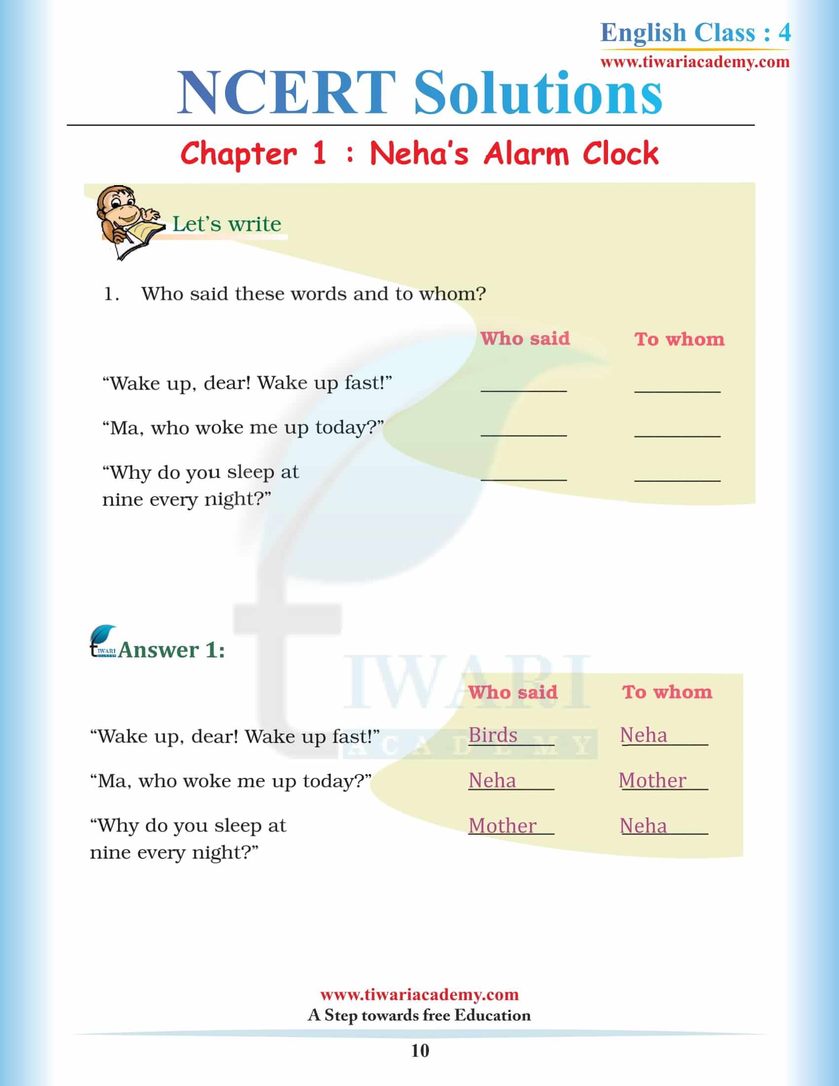 Class 4 English Unit 1 free download