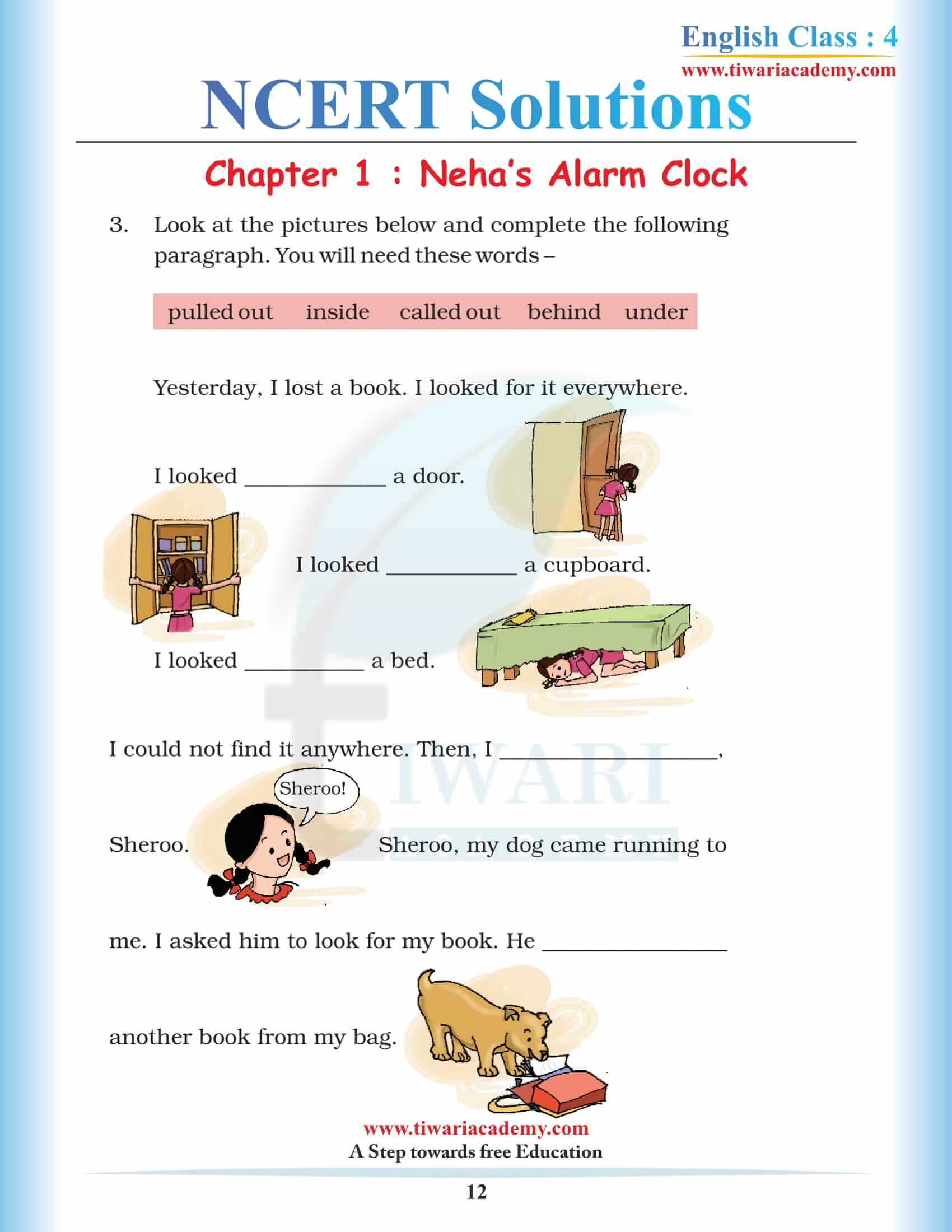 Class 4 English Unit 1 NCERT Solutions