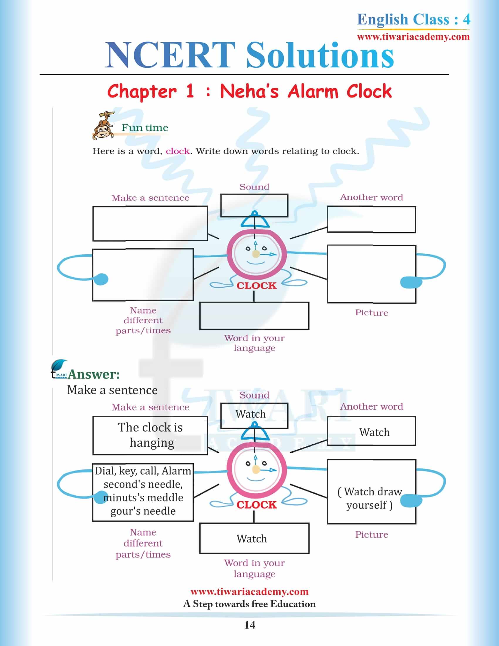 Class 4 English Unit 1 NCERT Solutions PDF