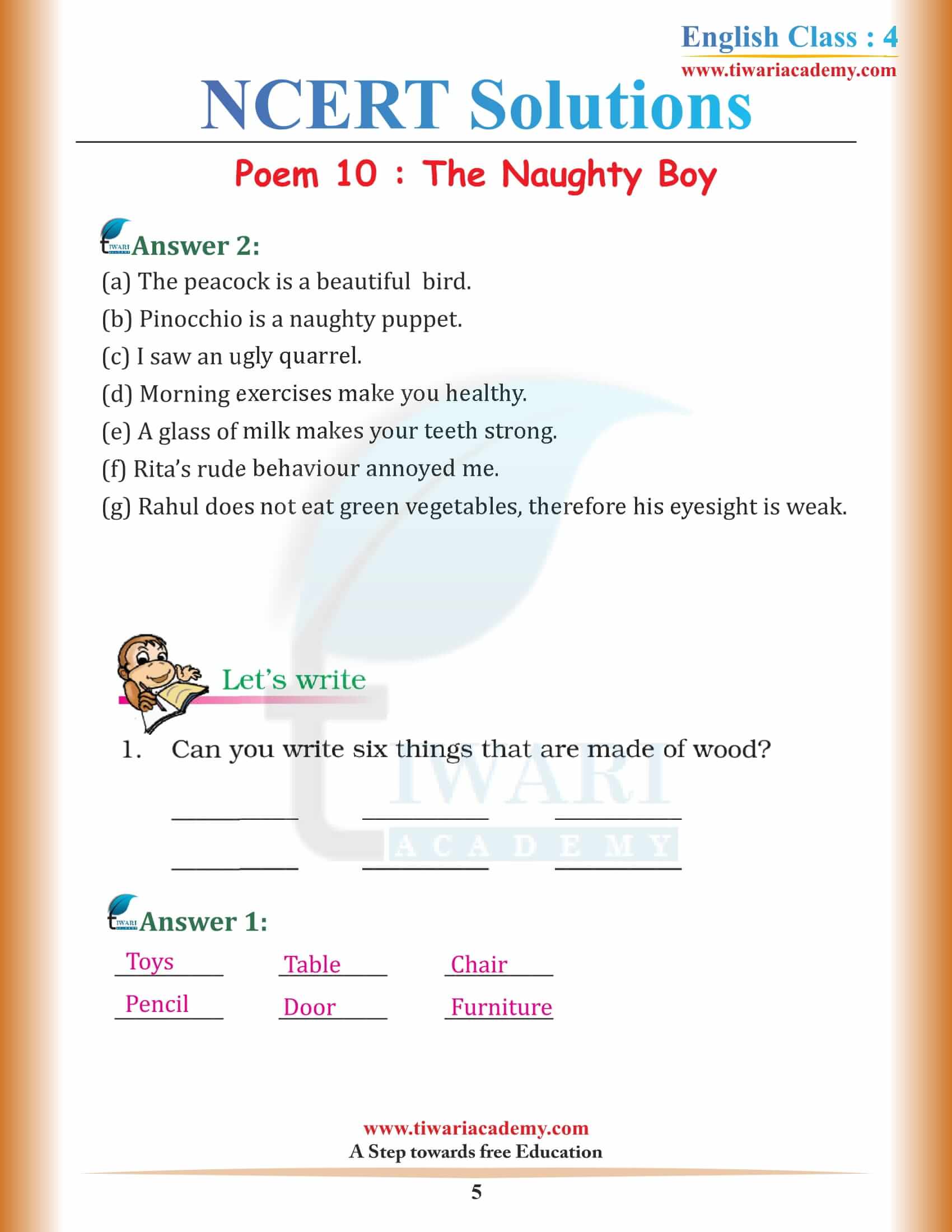 Class 4 NCERT English Book Unit 10