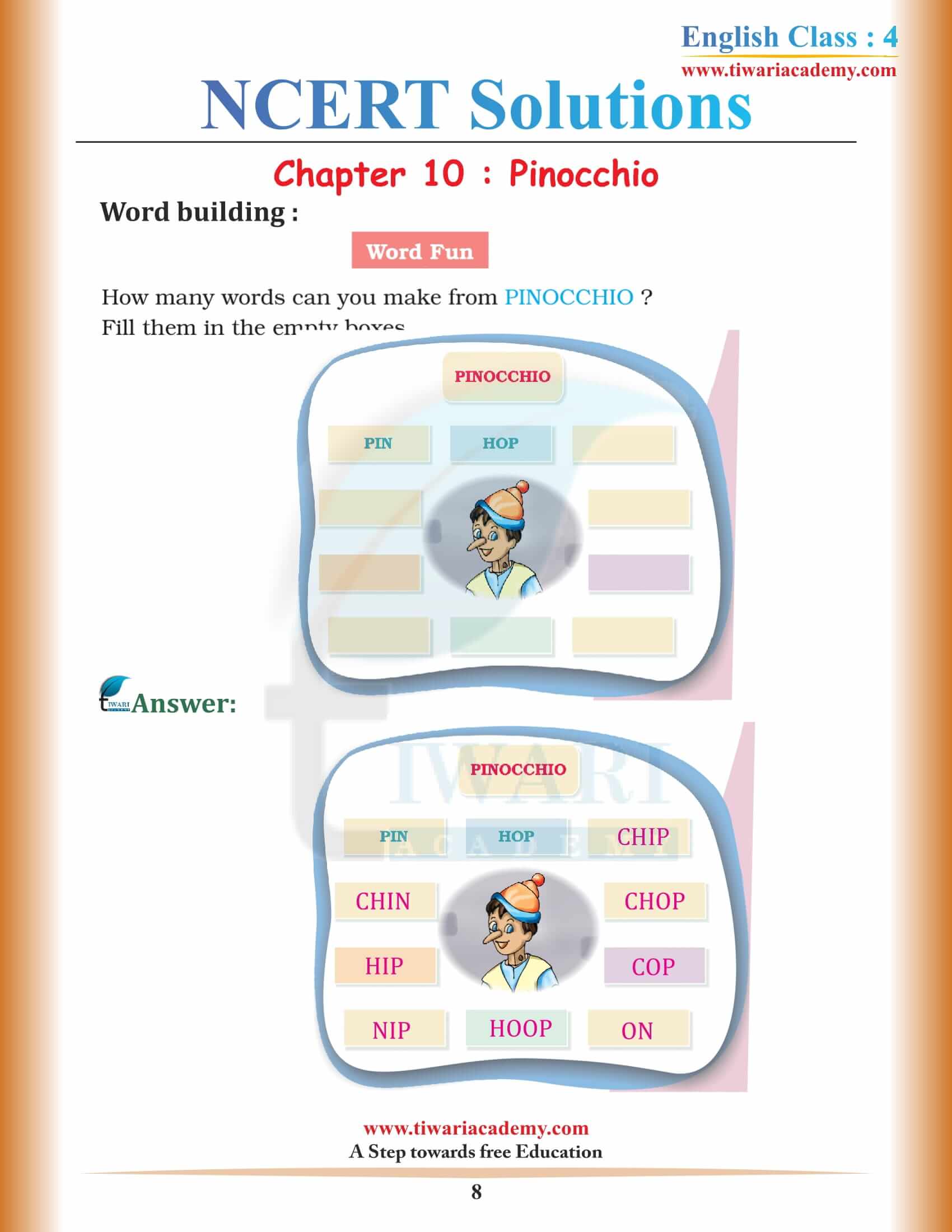 Class 4 NCERT English Book Unit 10 free solutions