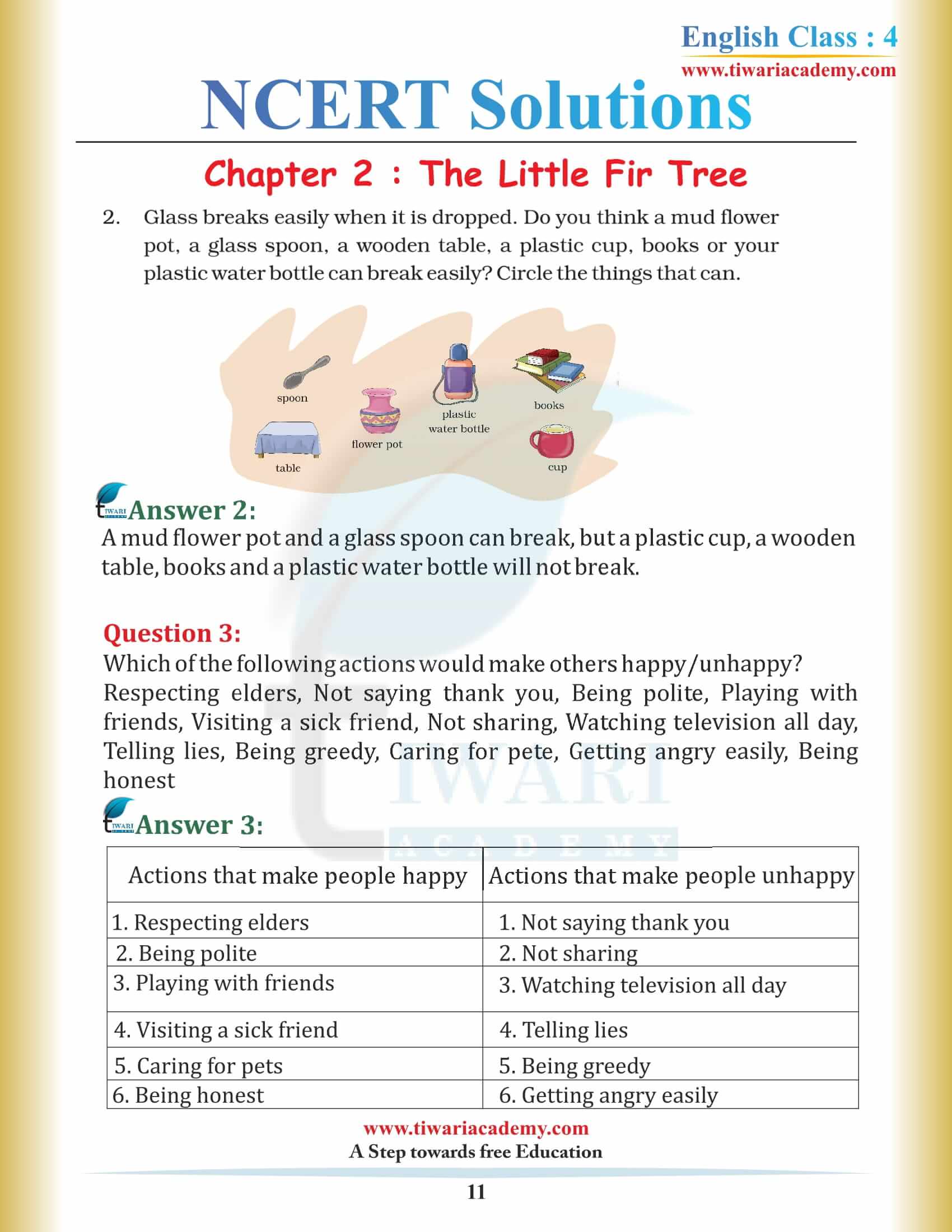 Class 4 English Chapter 2 question answers