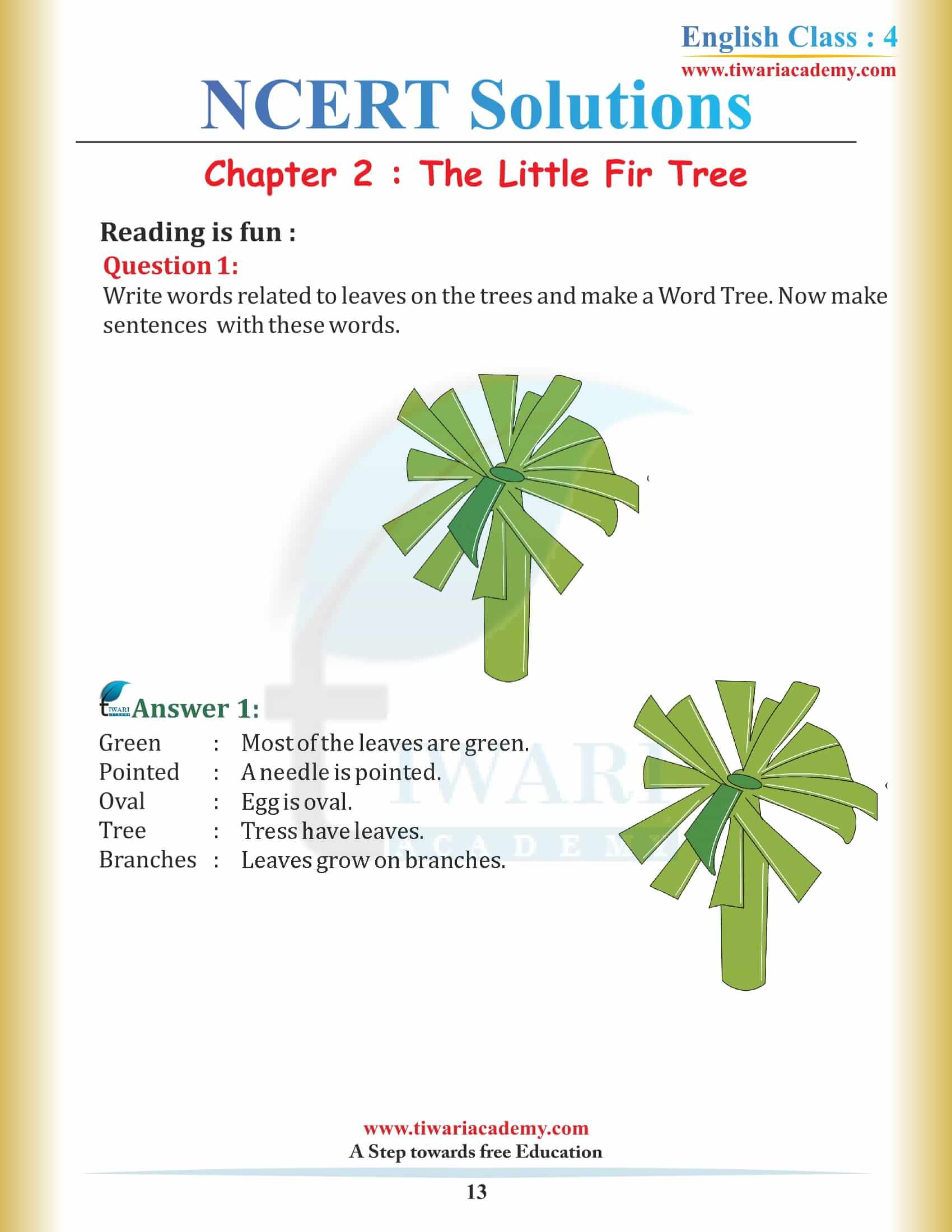 Class 4 English Chapter 2 free answers