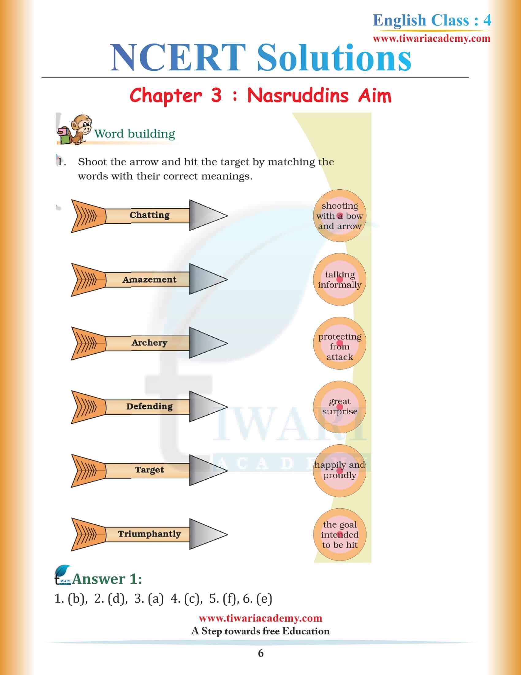 NCERT Solutions for Class 4 English Unit 3 answers