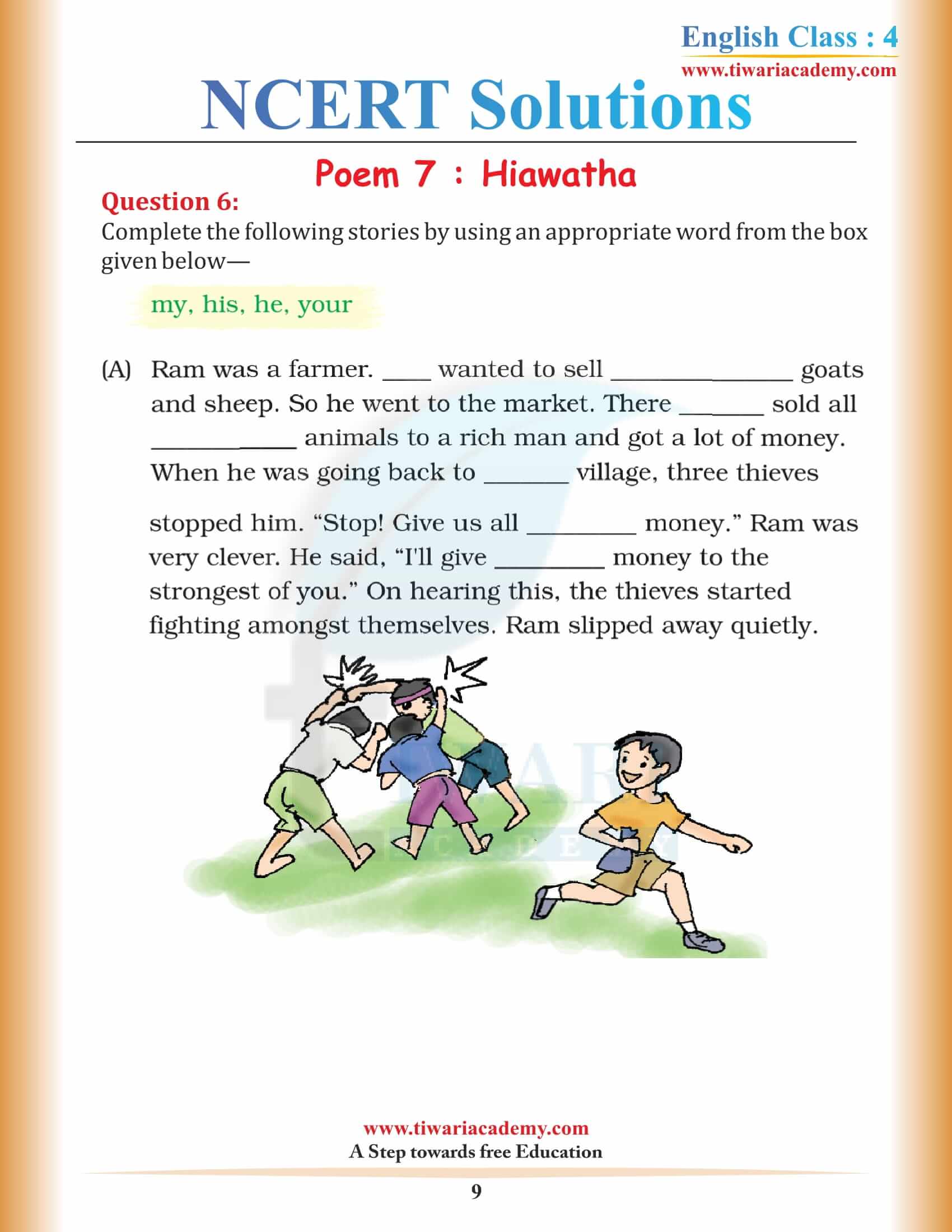 Free download Class 4 English Unit 7