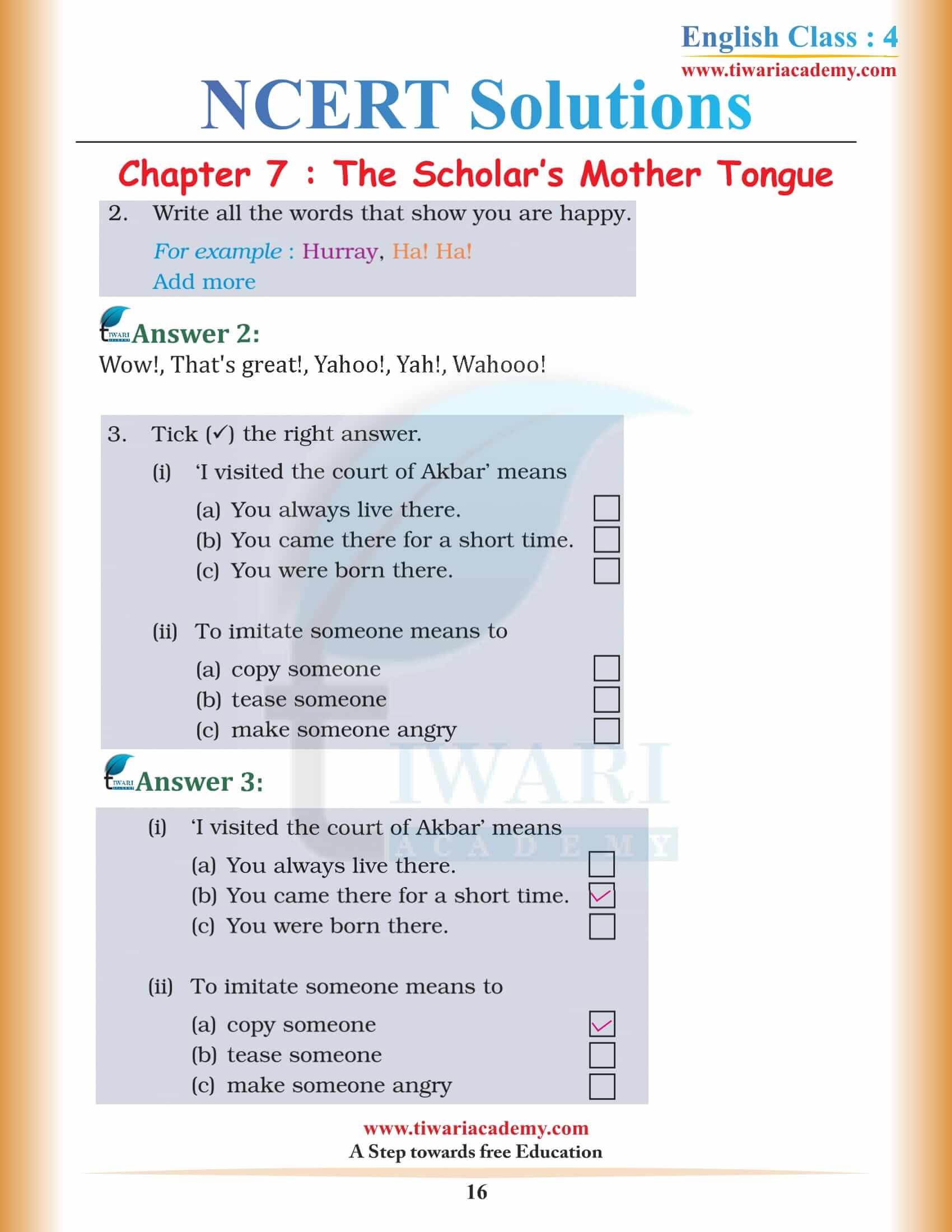 Class 4 NCERT English Unit 7 of Merigold