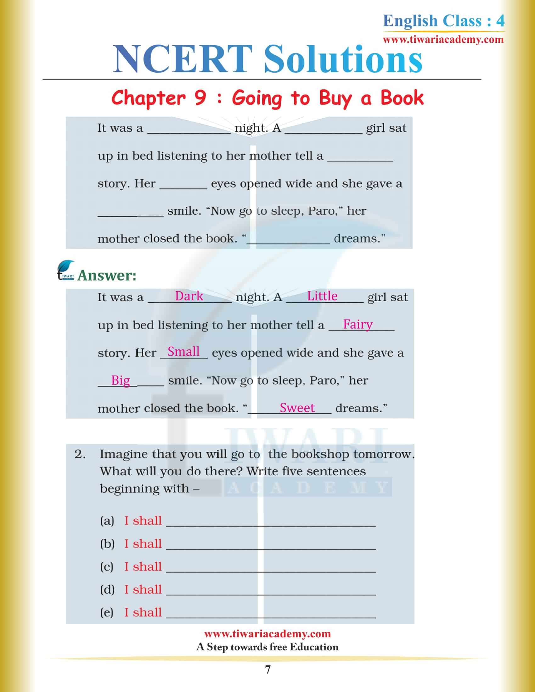 Class 4 NCERT English Book Unit 9