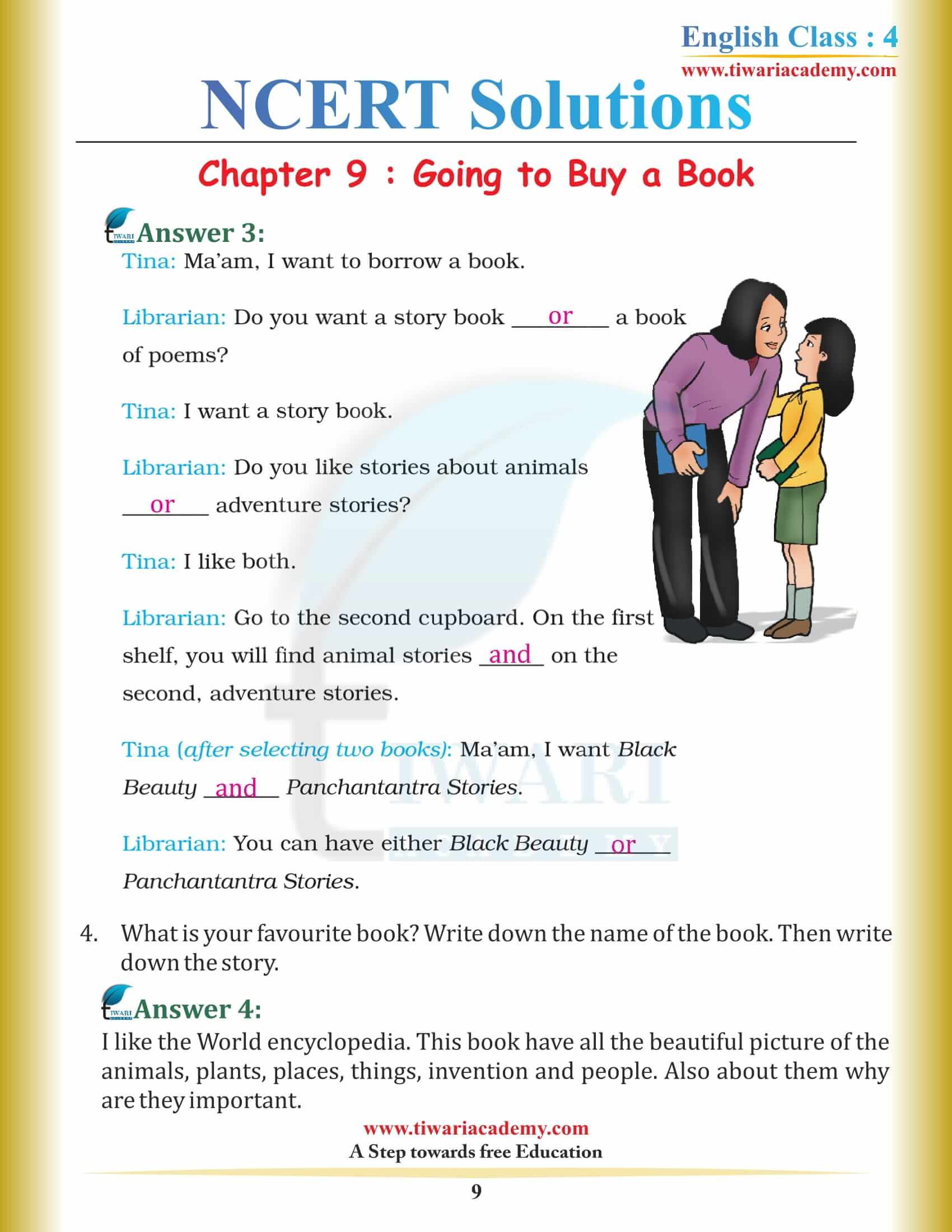 Class 4 NCERT English Book Unit 9 q and a