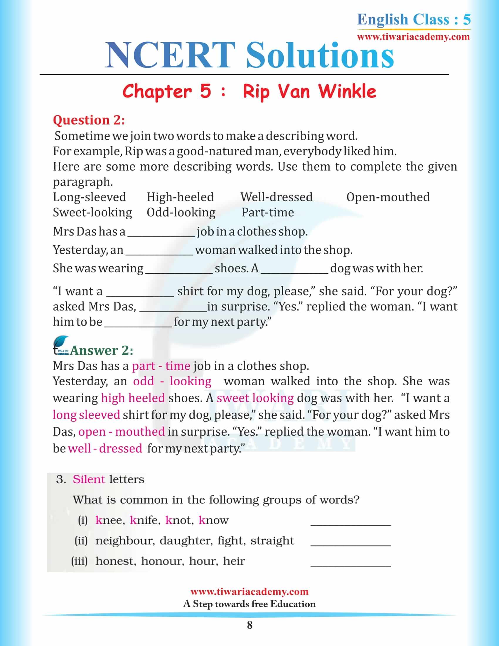 Class 5 English Chapter 5 Rip Van Winkle