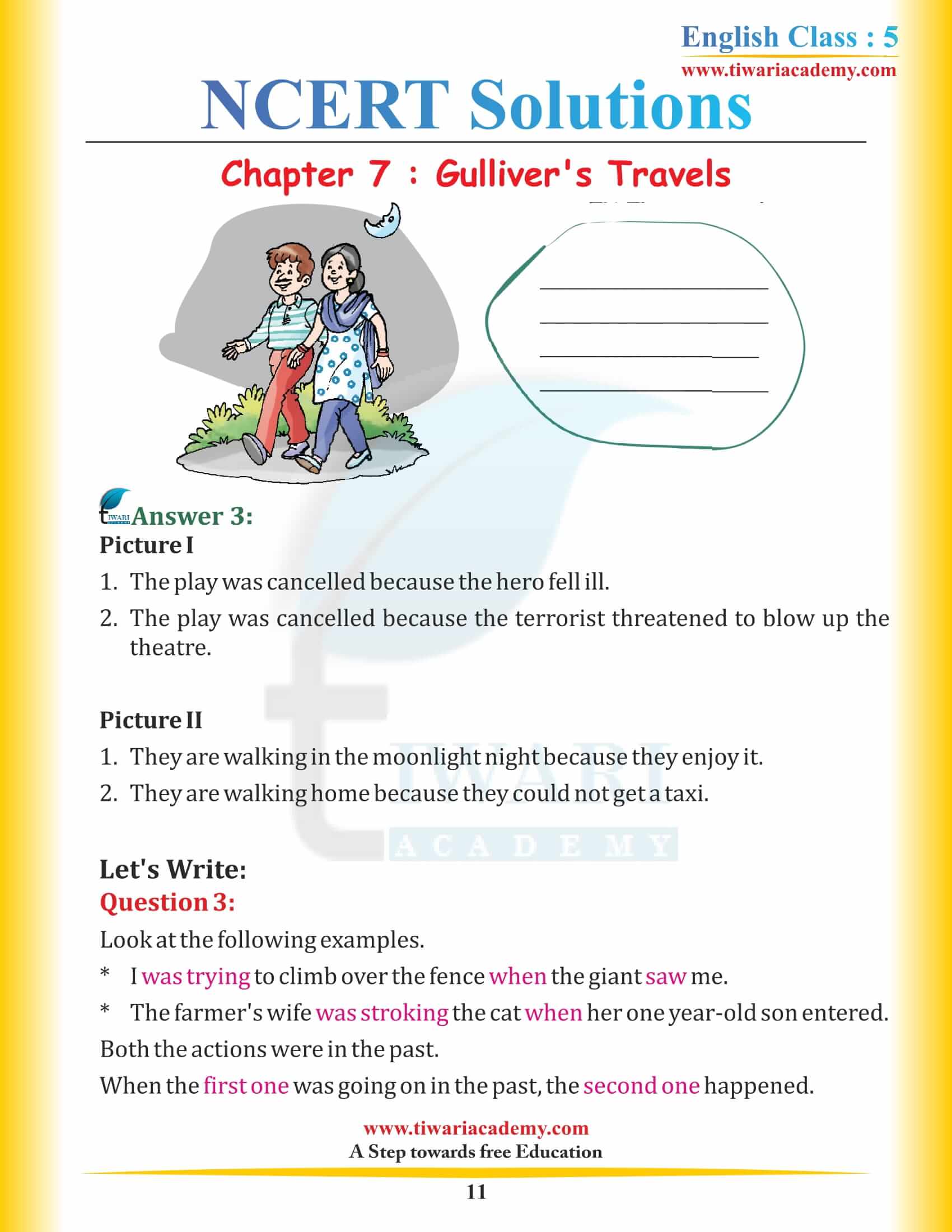NCERT Solutions for Class 5 English Chapter 7 Gulliver’s Travels all question answers