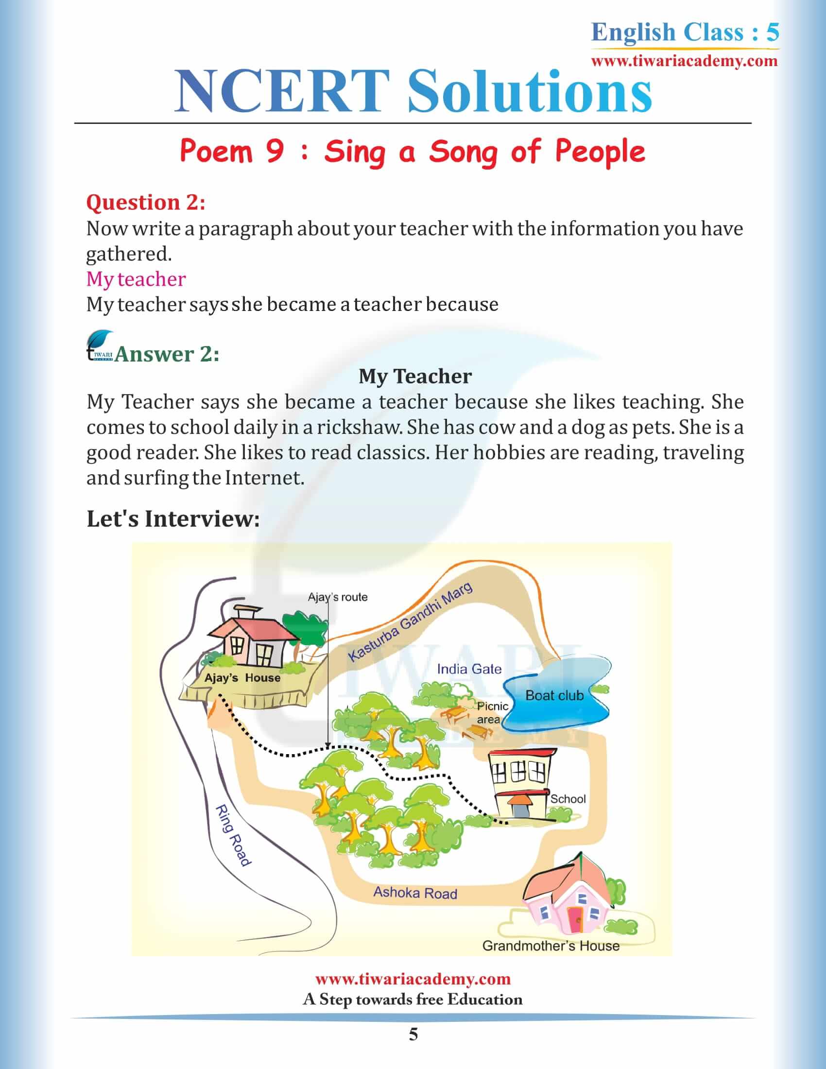 NCERT Solutions for Class 5 English Chapter 9
