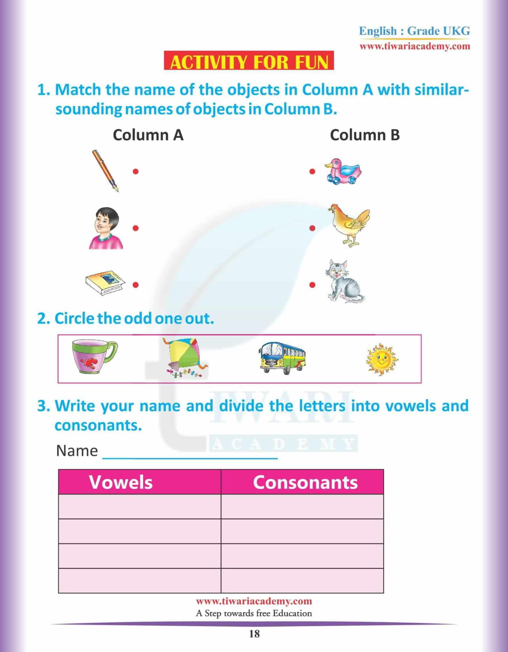 KG English Reading Book 17