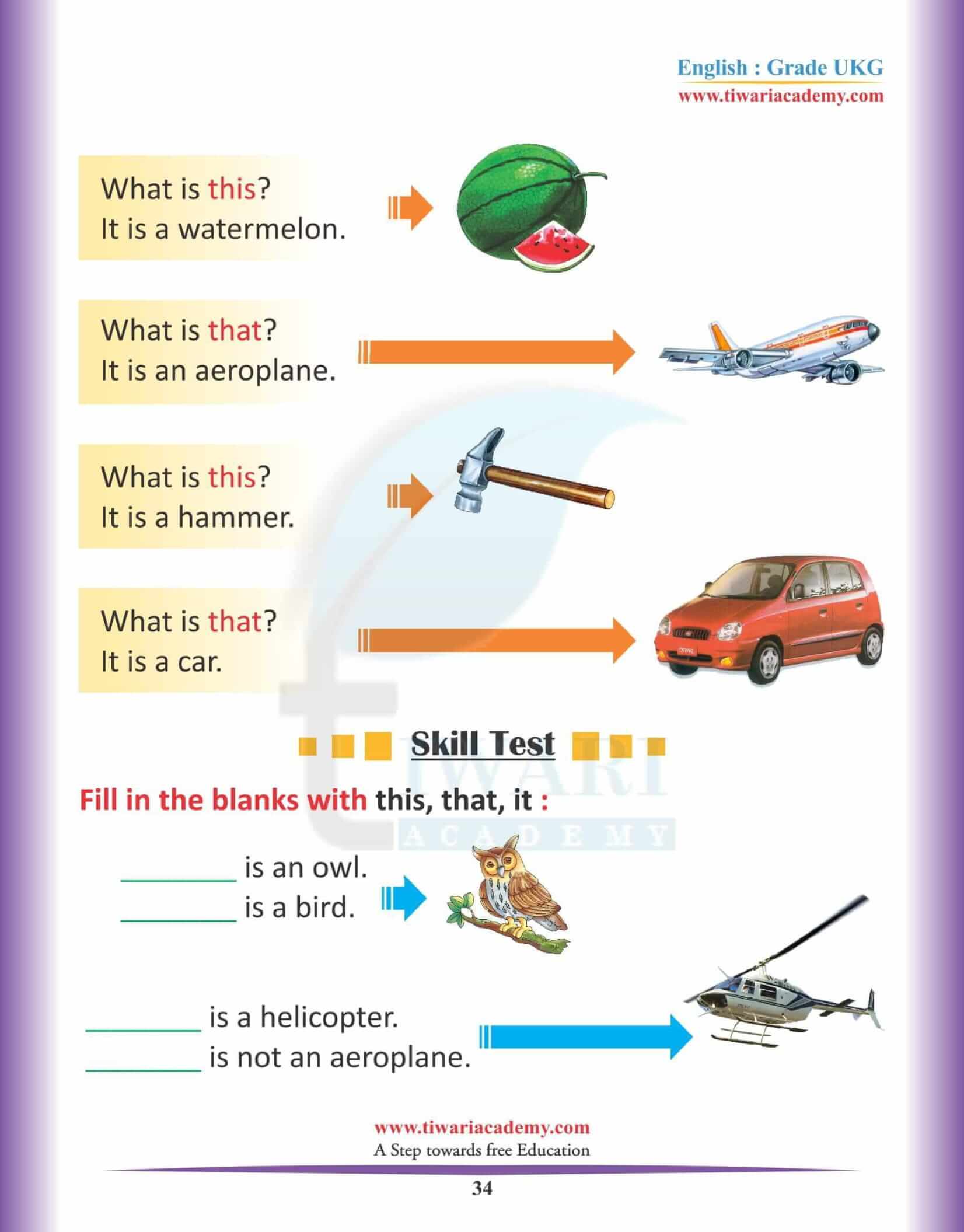 KG English Practice Book 3