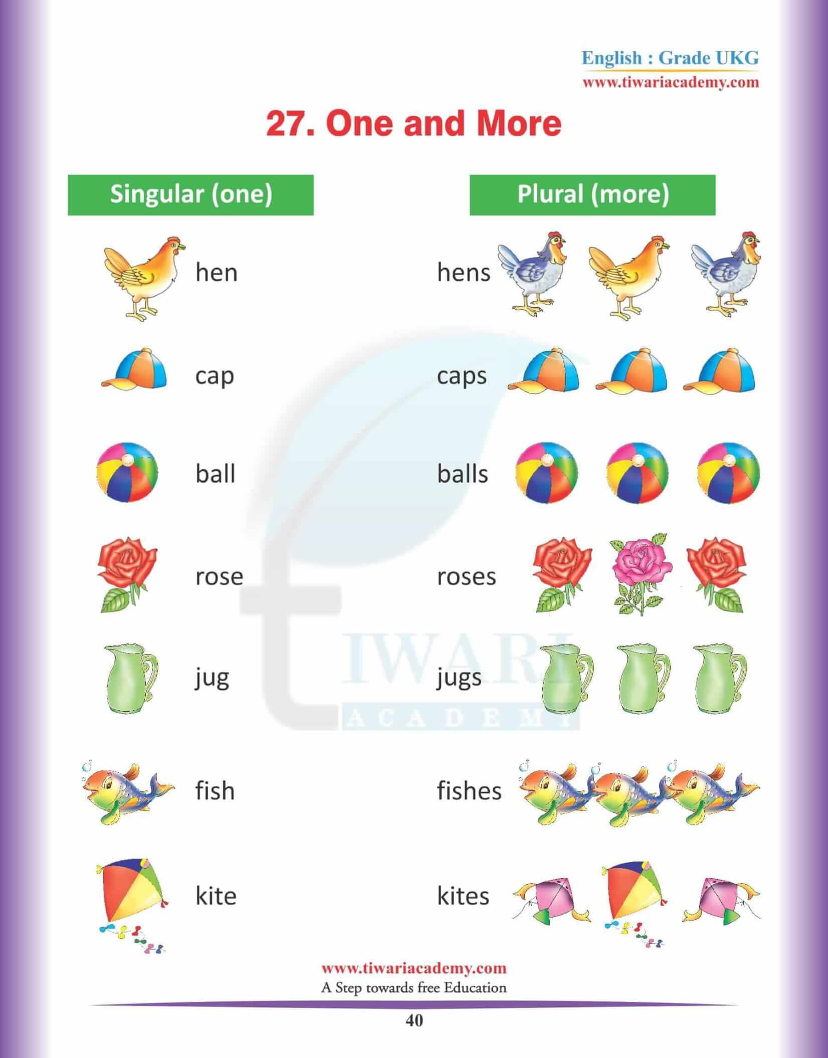 KG English Practice Book 9