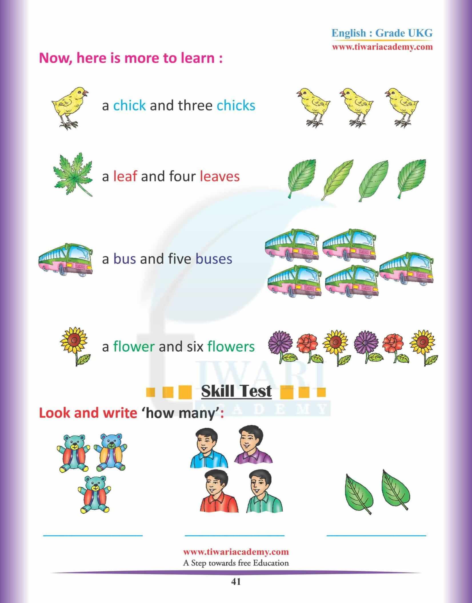 KG English Practice Book 10