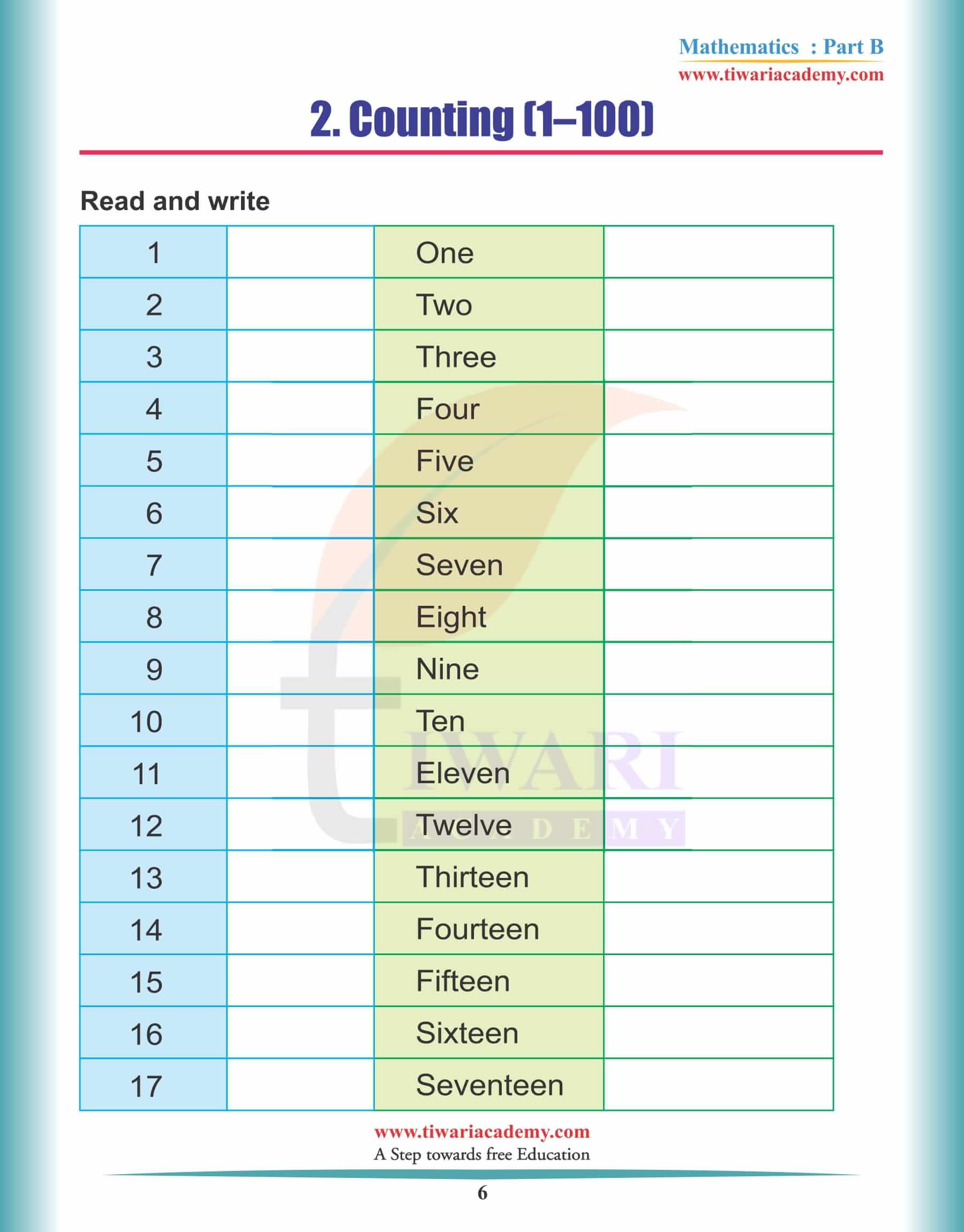 KG Maths Reading Practice Book 5