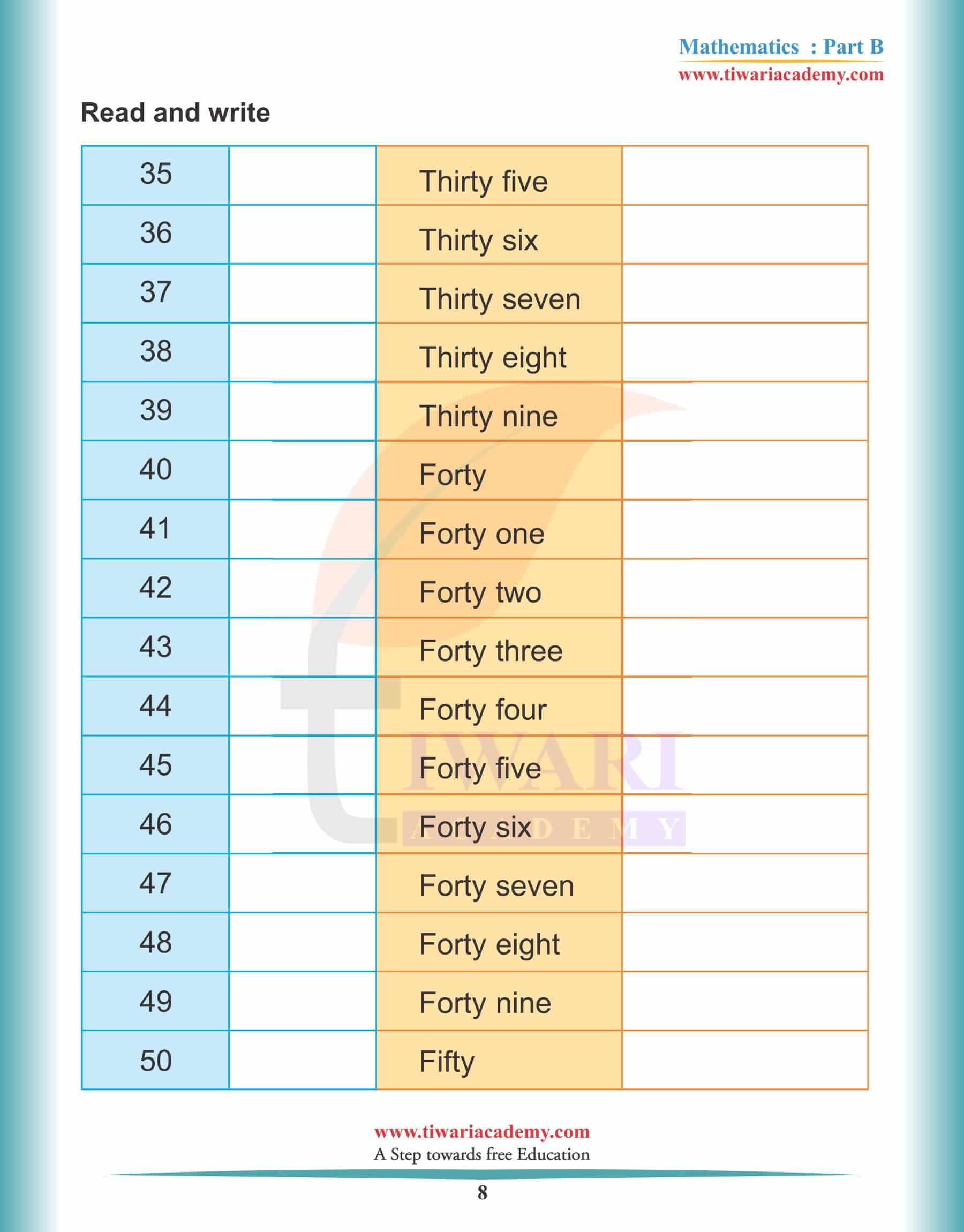 KG Maths Reading Practice Book 7