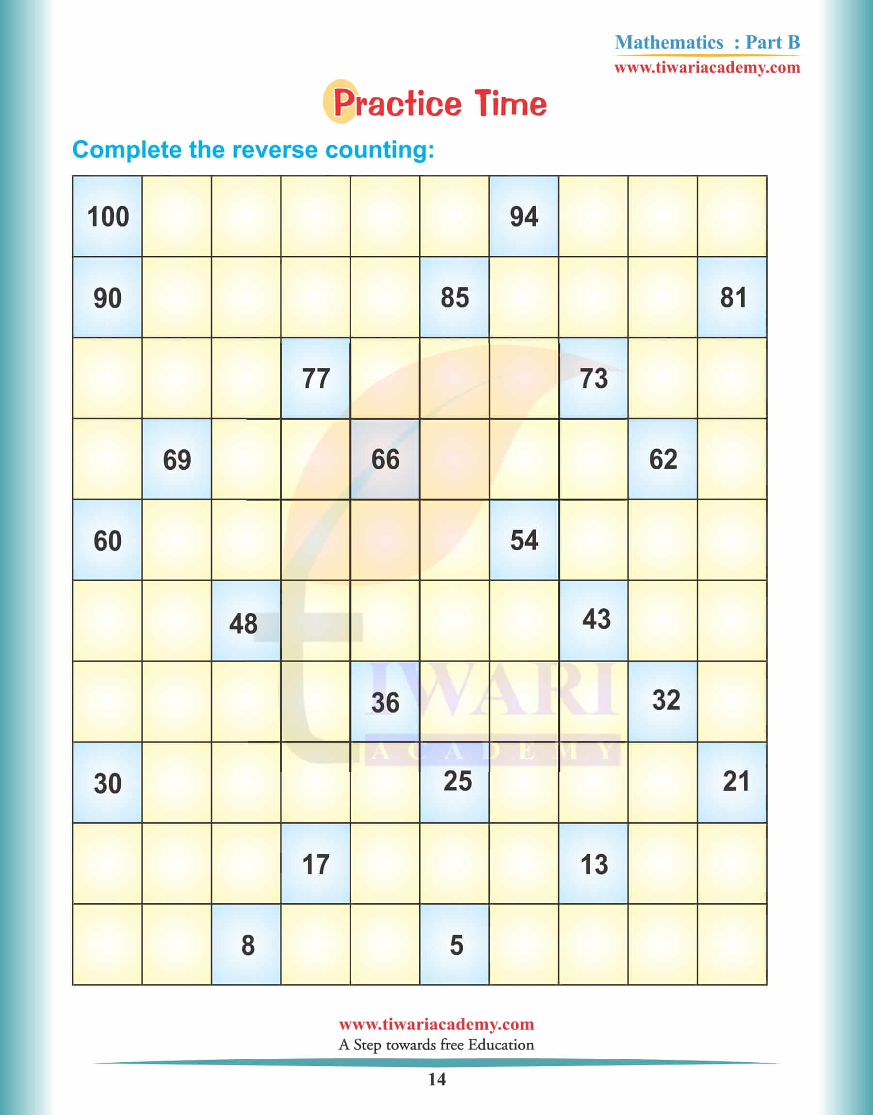 KG Maths Reading Practice Book 14