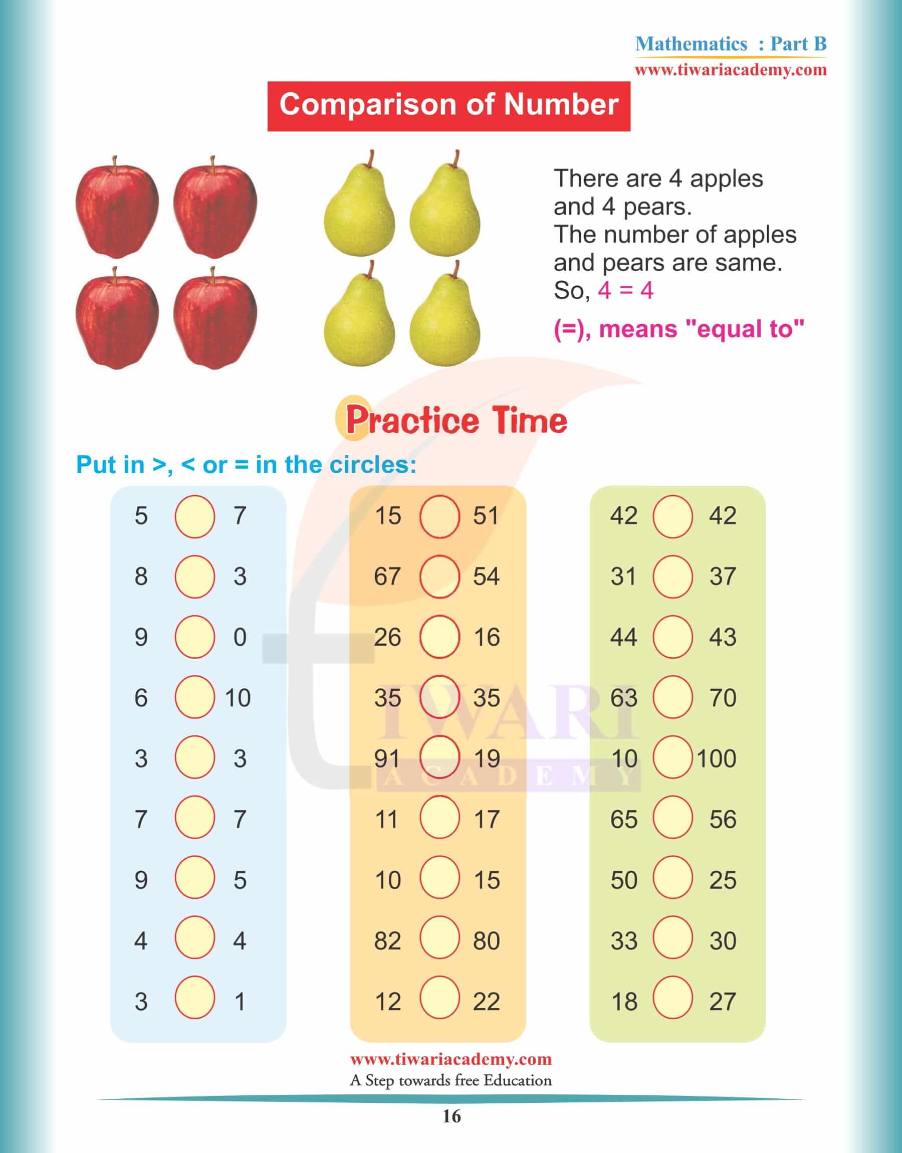 KG Maths Reading Practice Book 16