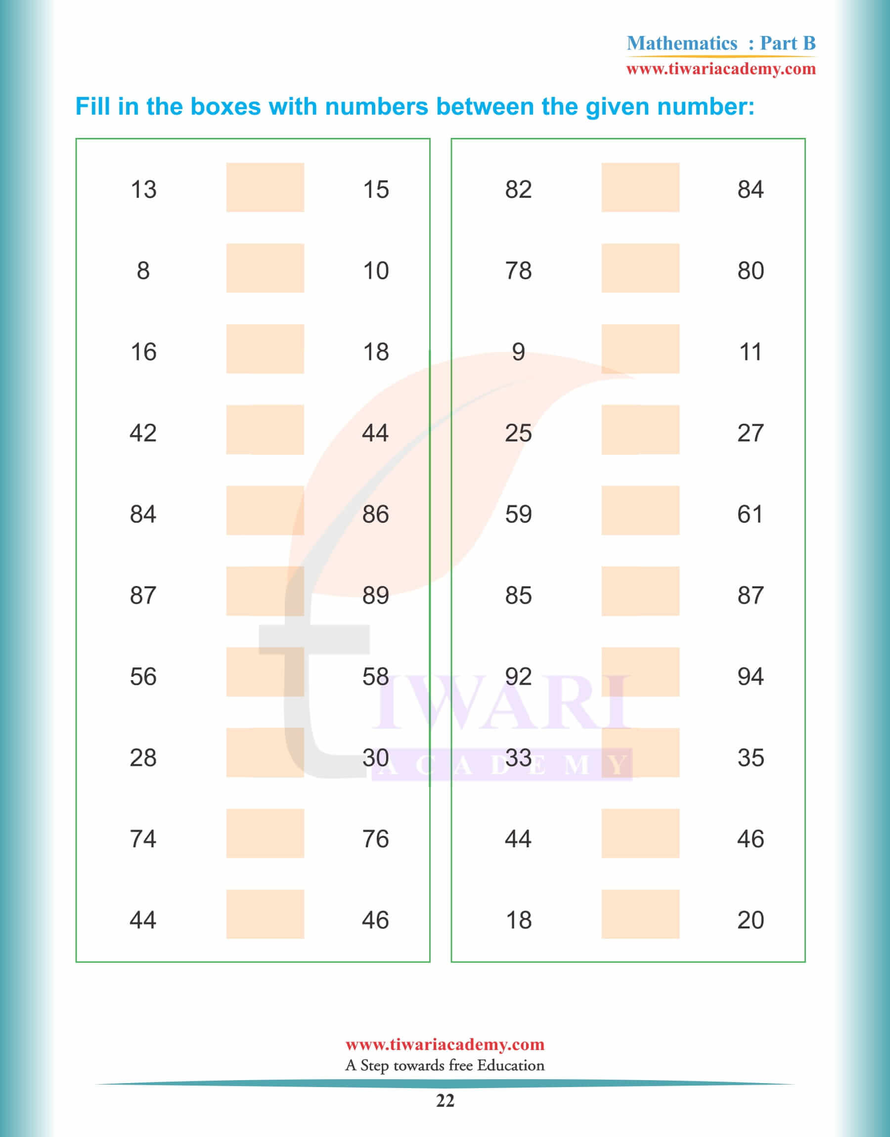 KG Maths Reading Practice Book 22