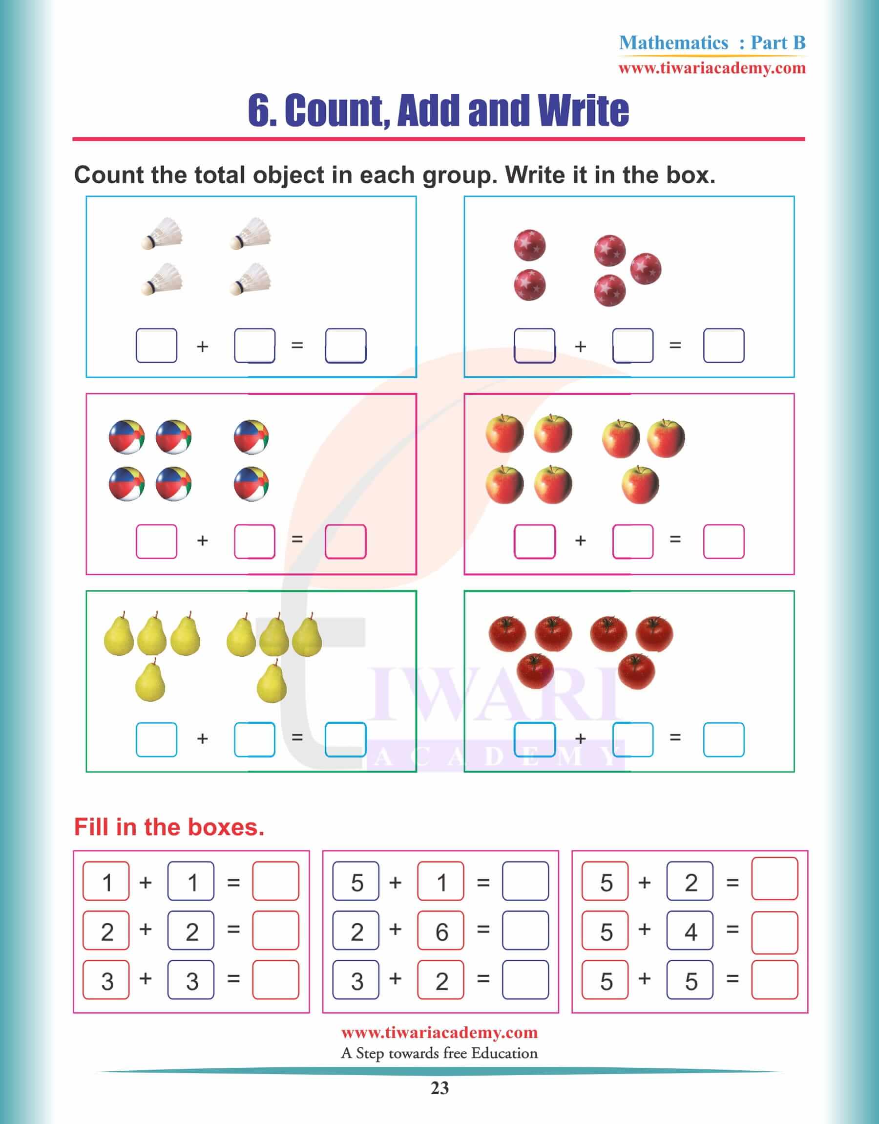 KG Maths Reading Practice Book 23