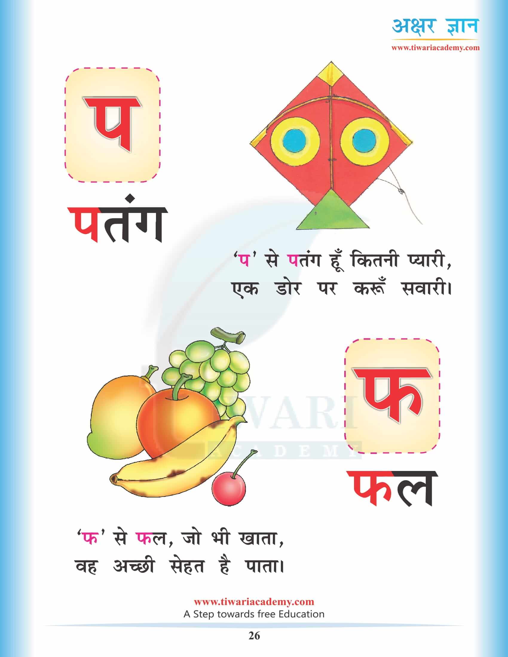 Hindi Alphabets pa pha