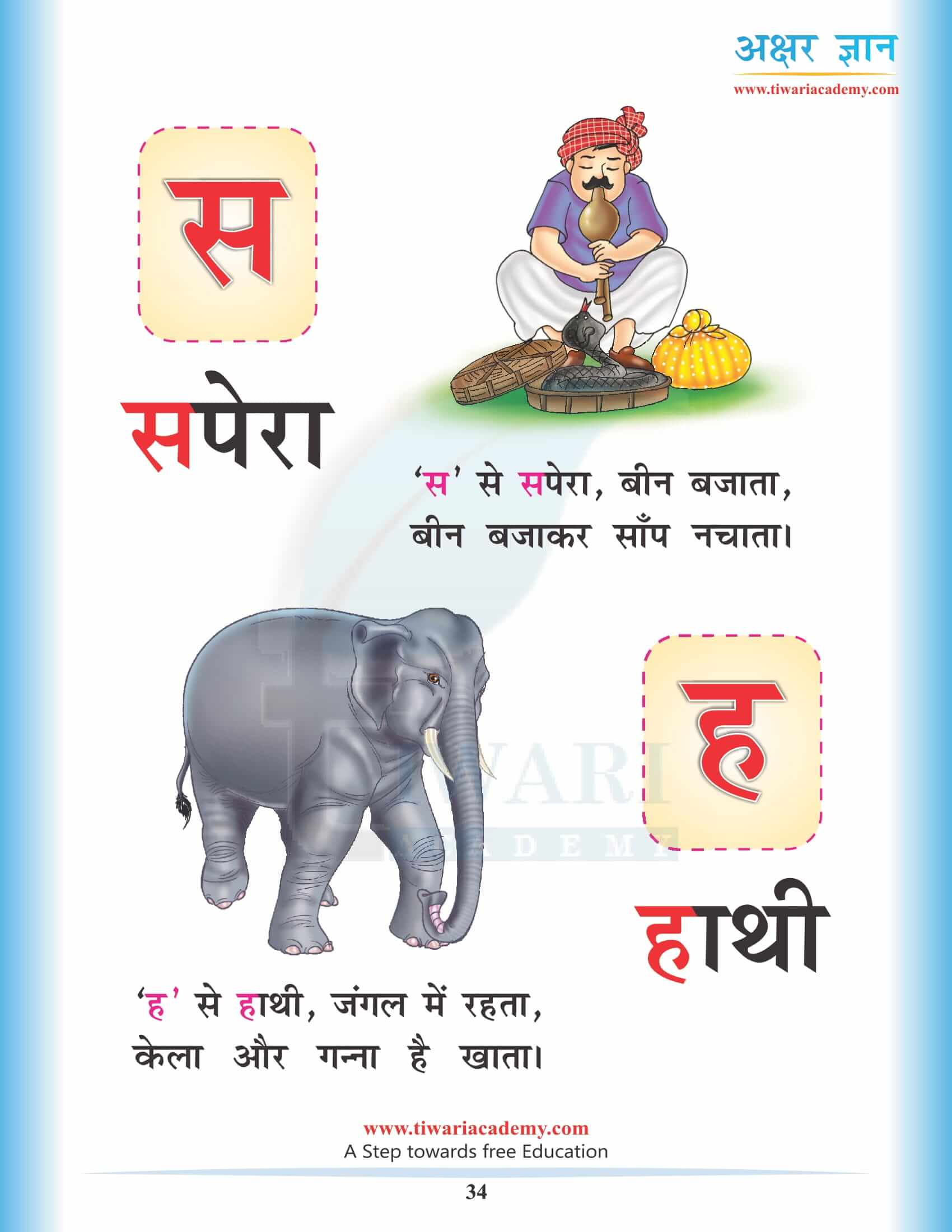 Hindi Alphabets s ha