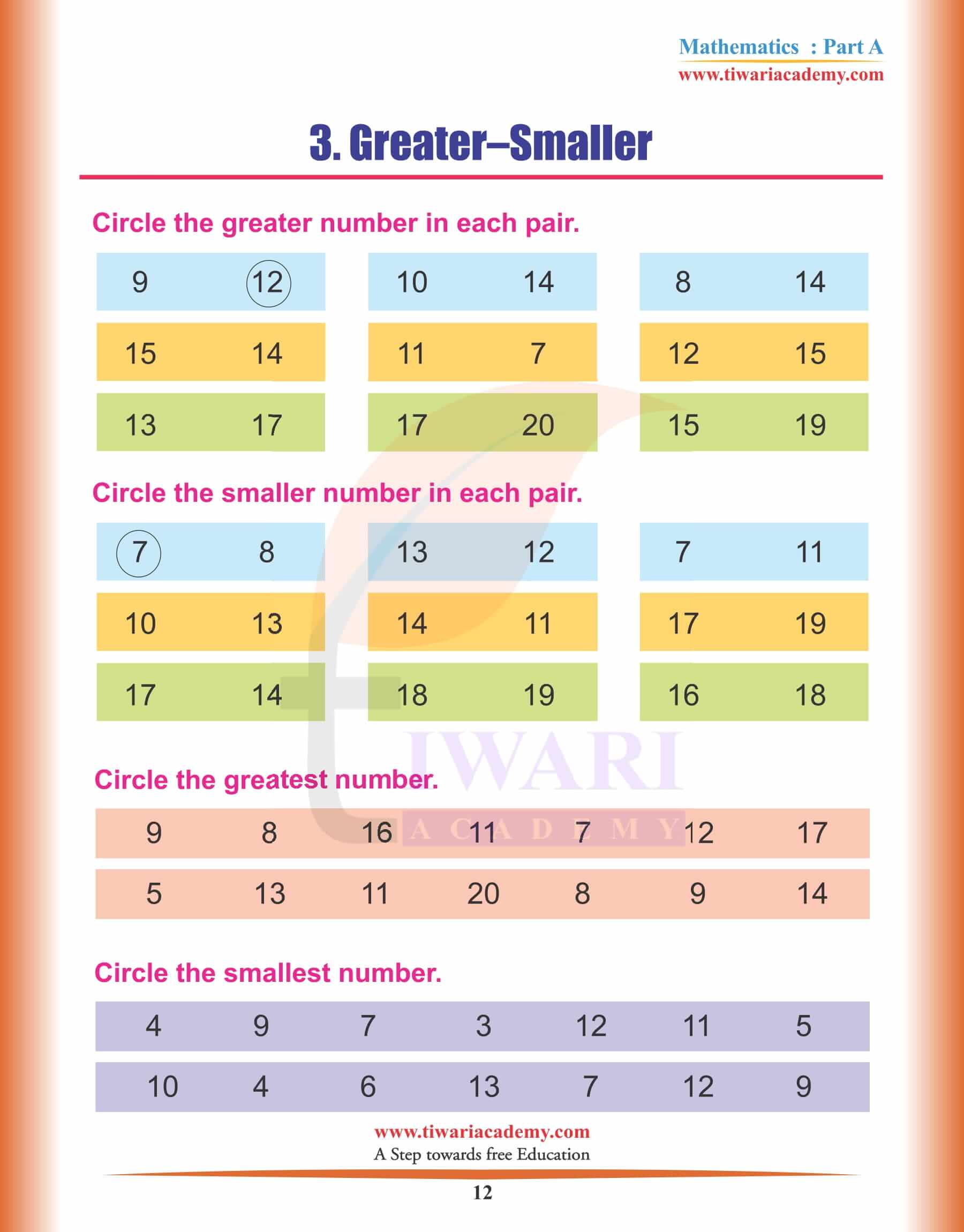 Nursery Maths Topic 12