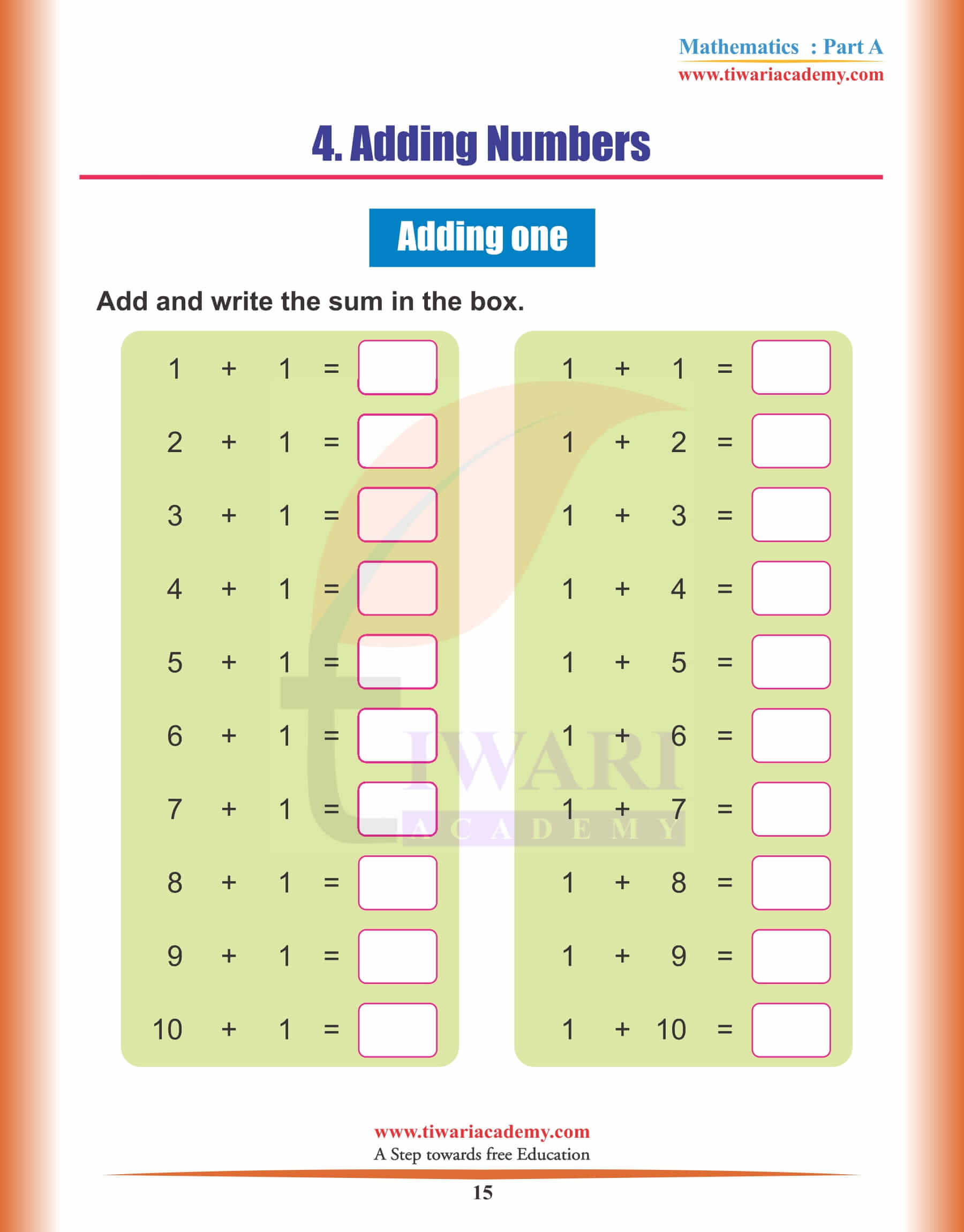 Nursery Maths Topic 15