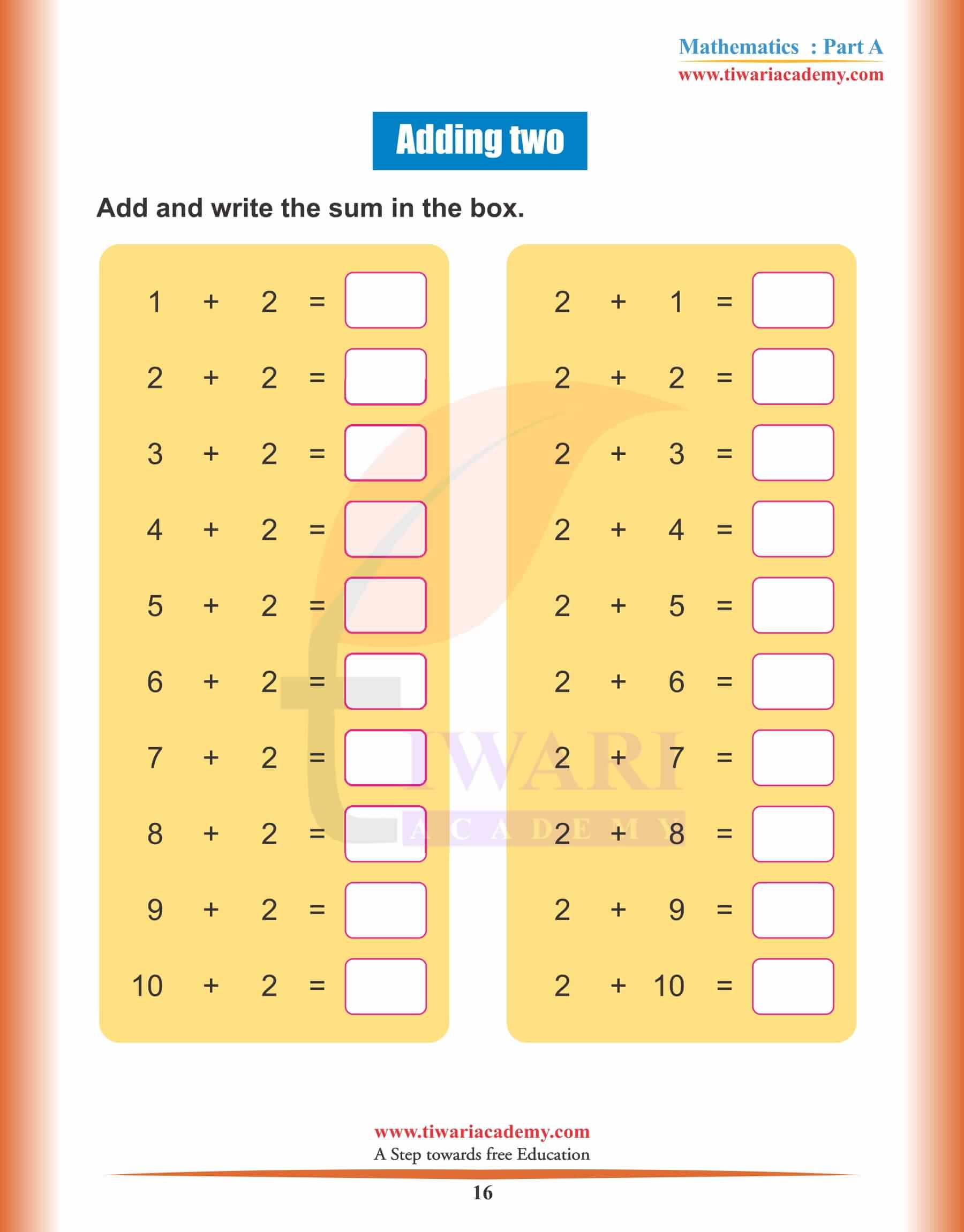 Nursery Maths Topic 16