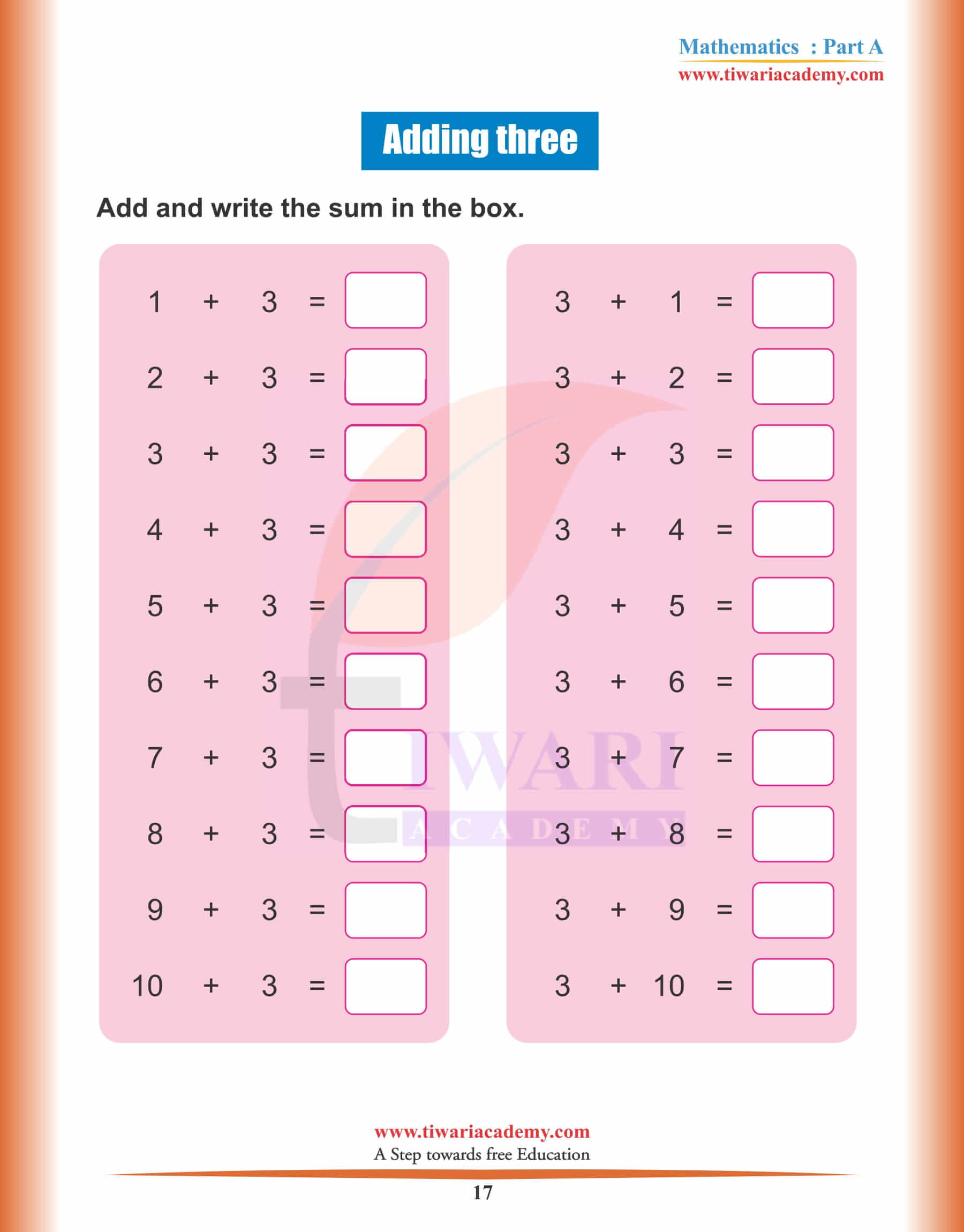 Nursery Maths Topic 17