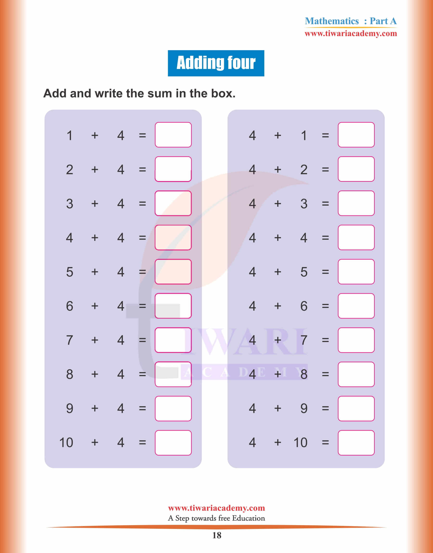 Nursery Maths Topic 18