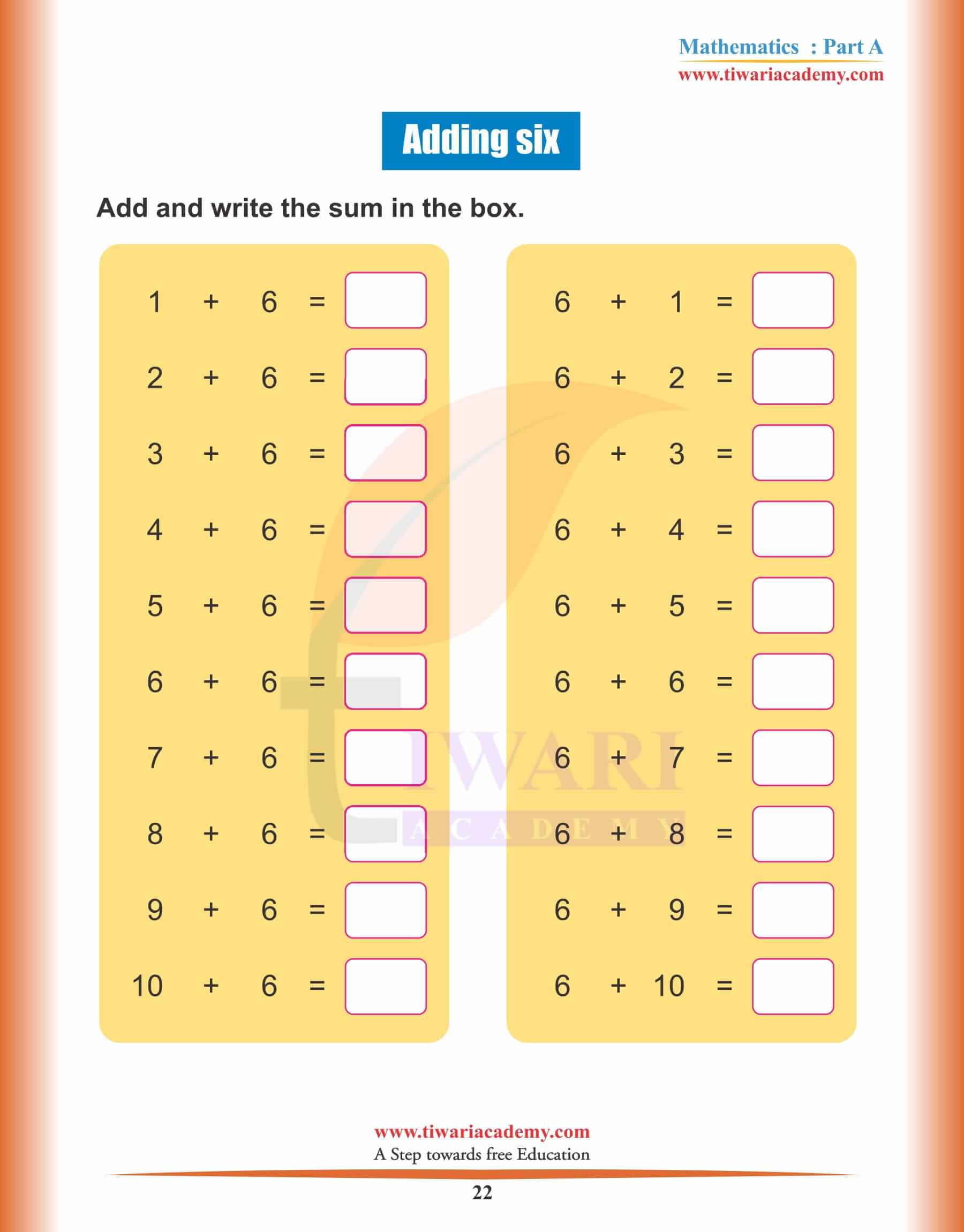 Nursery Maths Topic 22