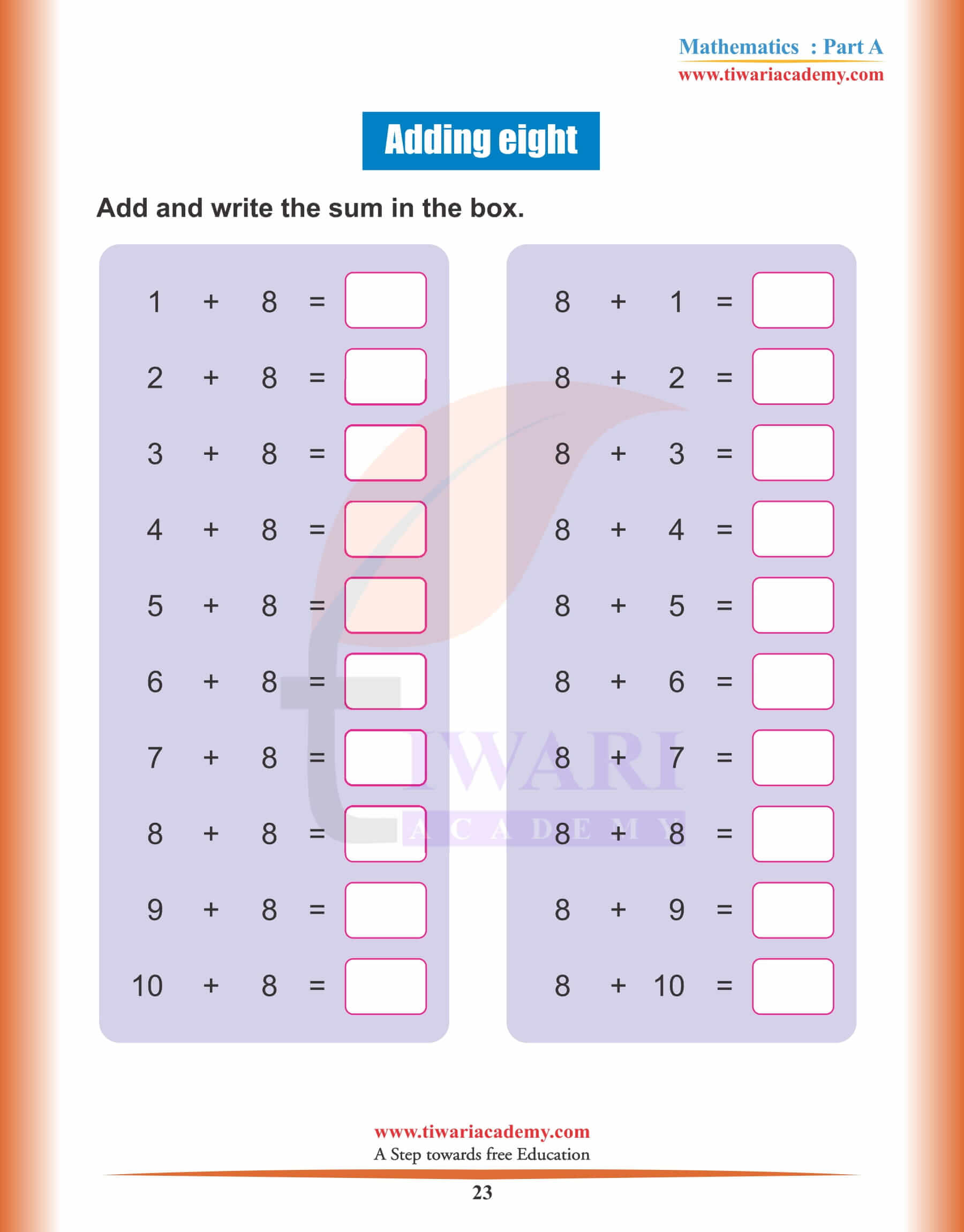 Nursery Maths Topic 24