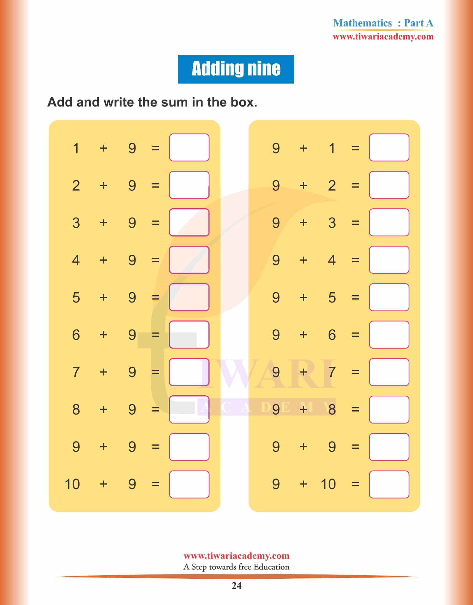 Nursery Maths Topic 25