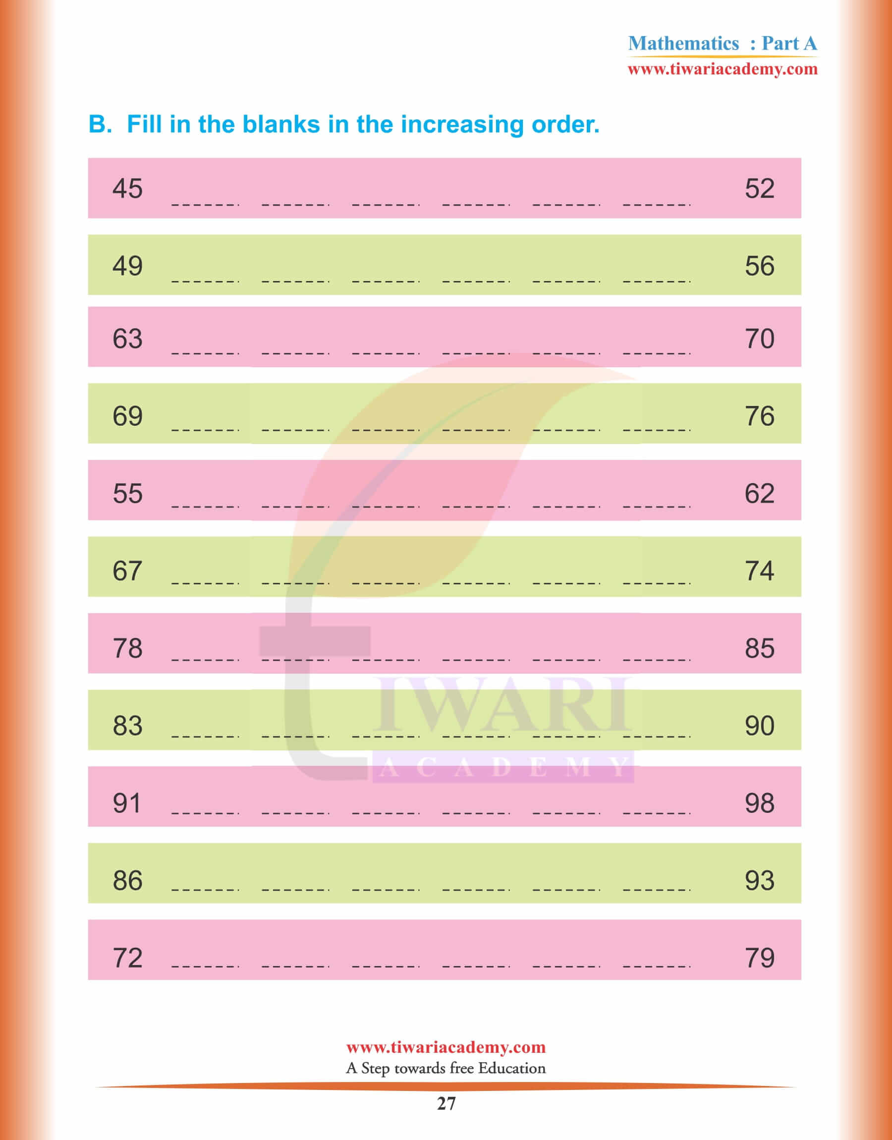 Nursery Maths Topic 28