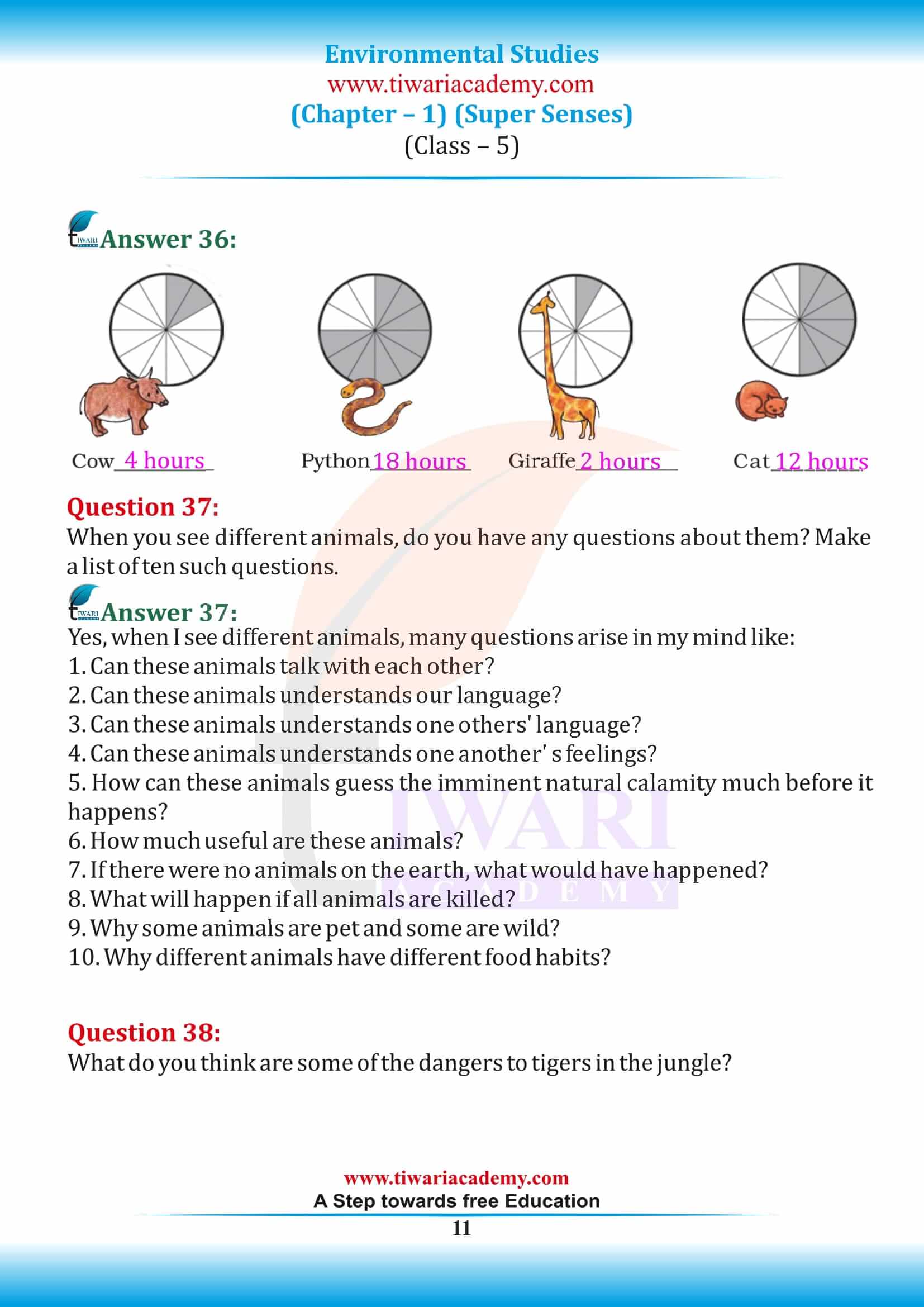 Class 5 EVS Chapter 1 answers in English Medium