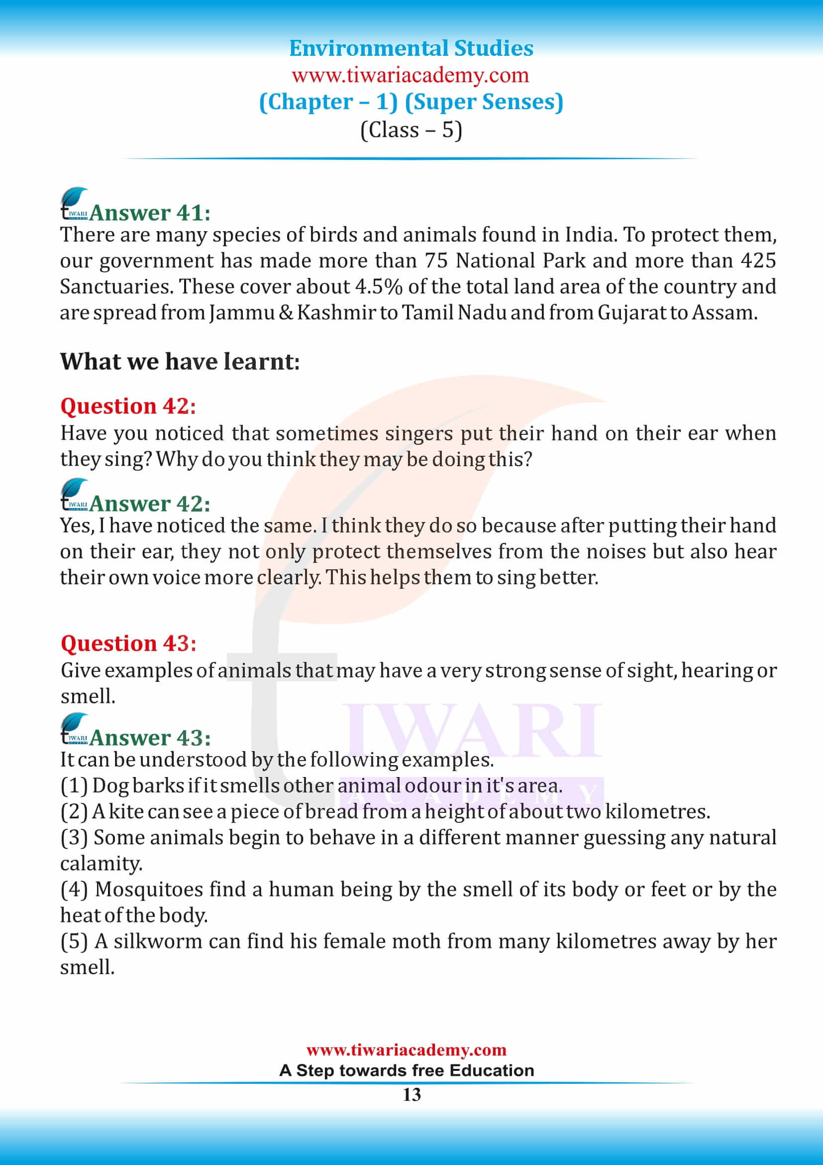 Class 5 EVS Chapter 1 guide