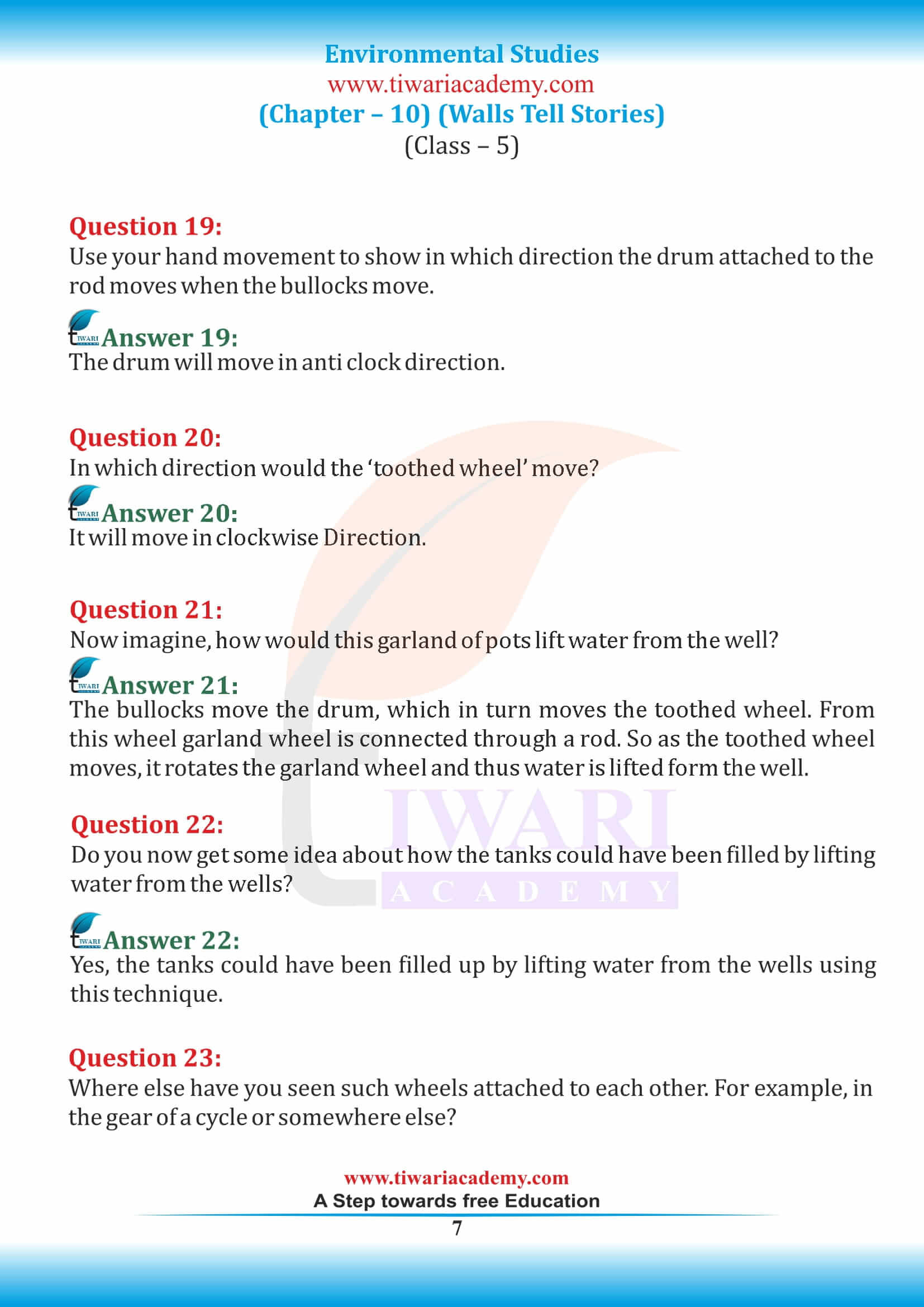 NCERT Solutions for Class 5 EVS Chapter 10 question answers