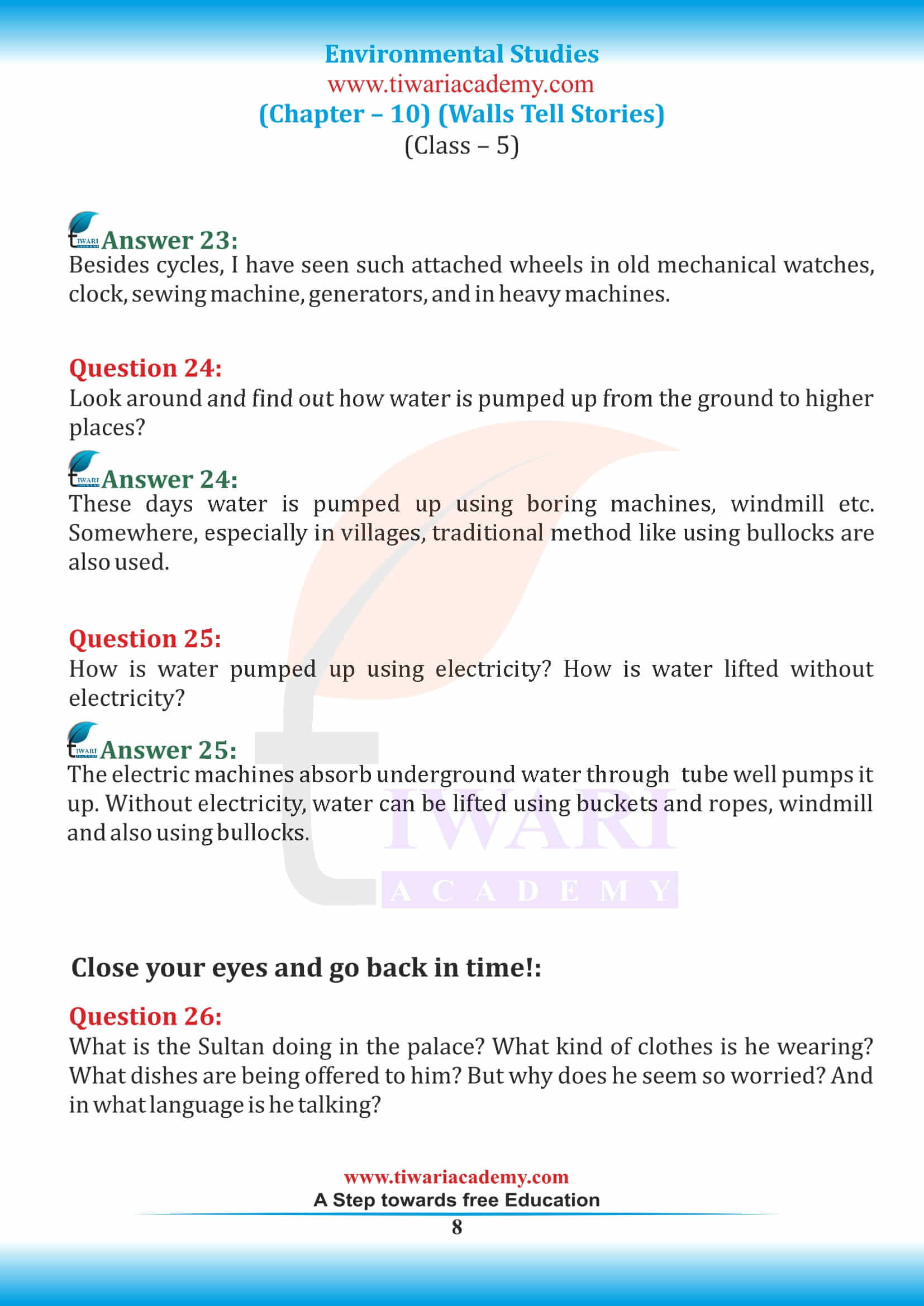 Class 5 EVS Chapter 10